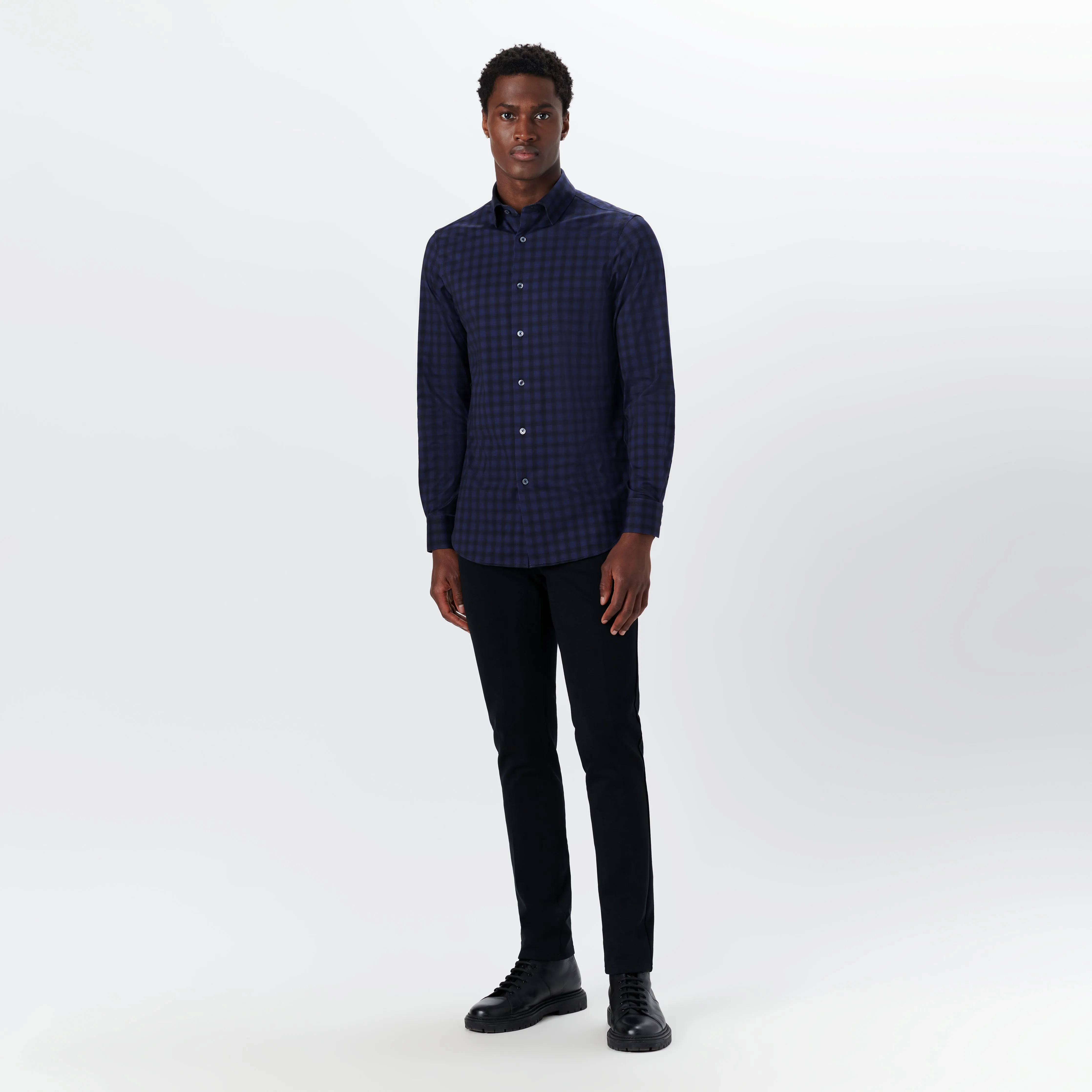 JAMES Plaid Check OoohCotton Shirt sold by Bugatchi product image thumbnail 5