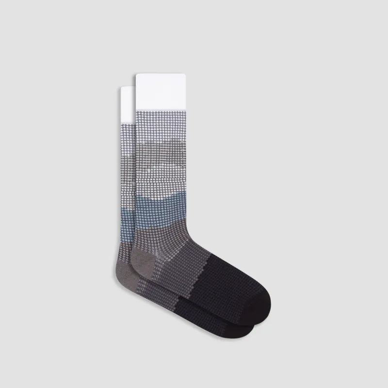Pin Check Mid-Calf Socks sold by Bugatchi