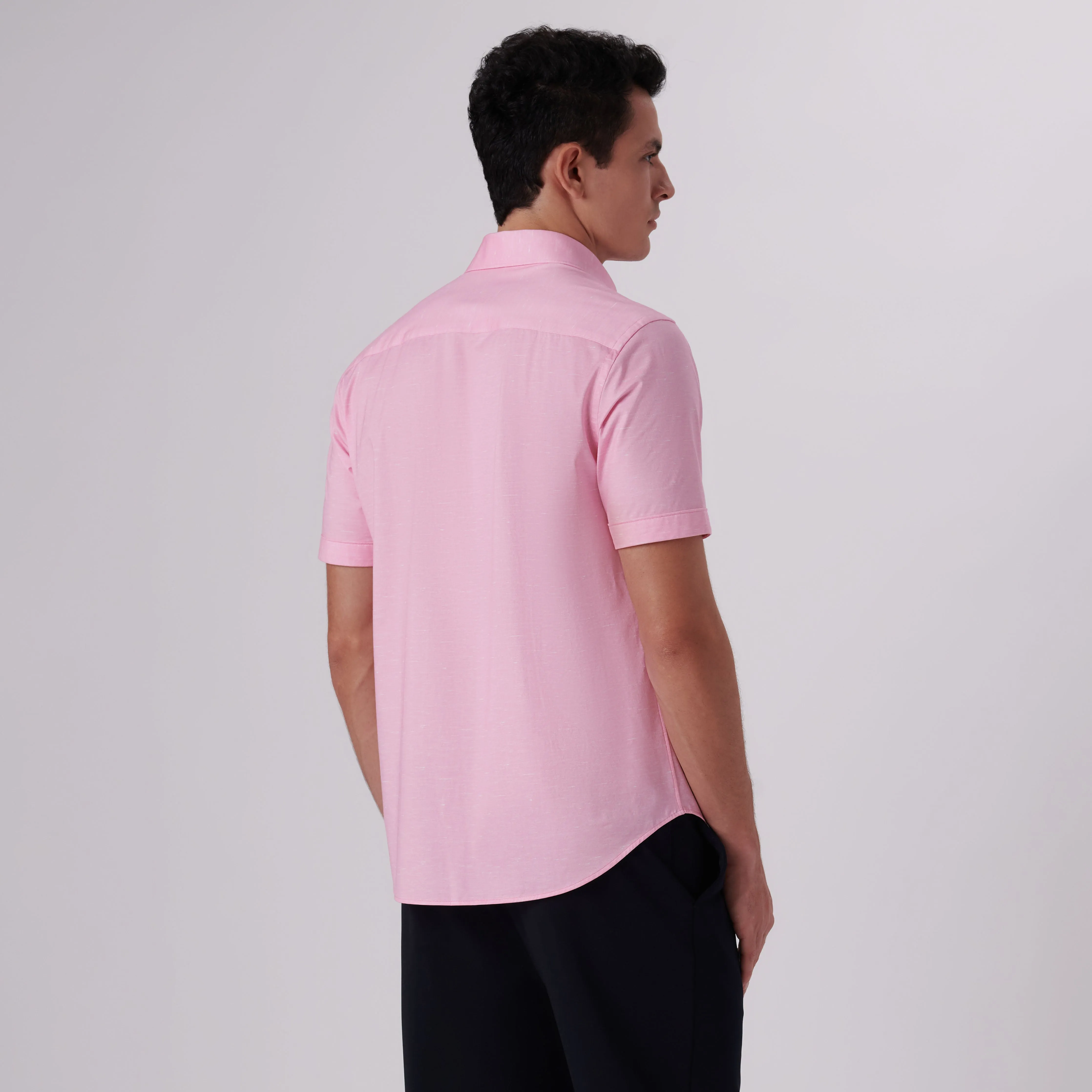 Miles Heather Print OoohCotton Short Sleeve Shirt sold by Bugatchi product image thumbnail 4