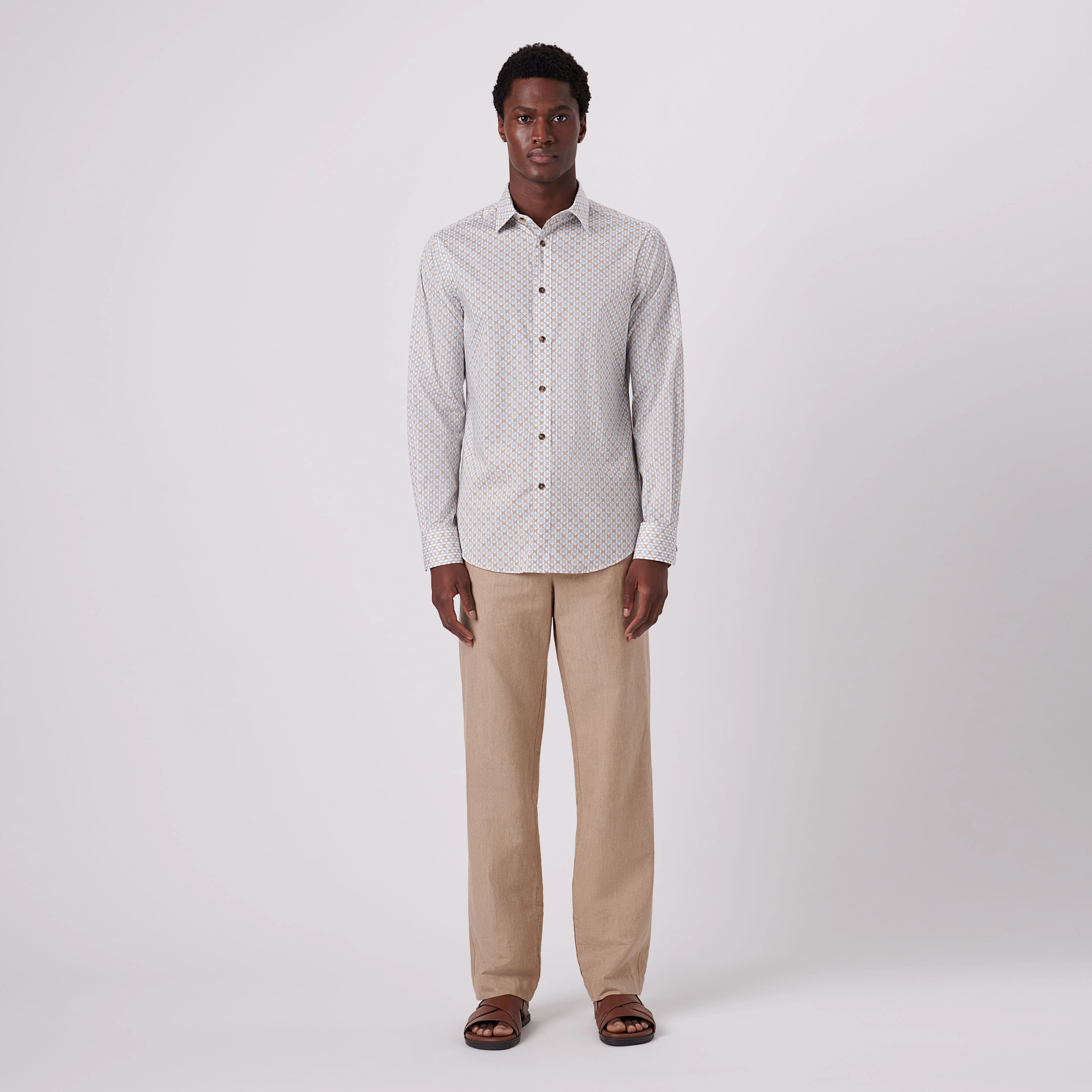 Julian Abstract Print Shirt sold by Bugatchi product image thumbnail 5