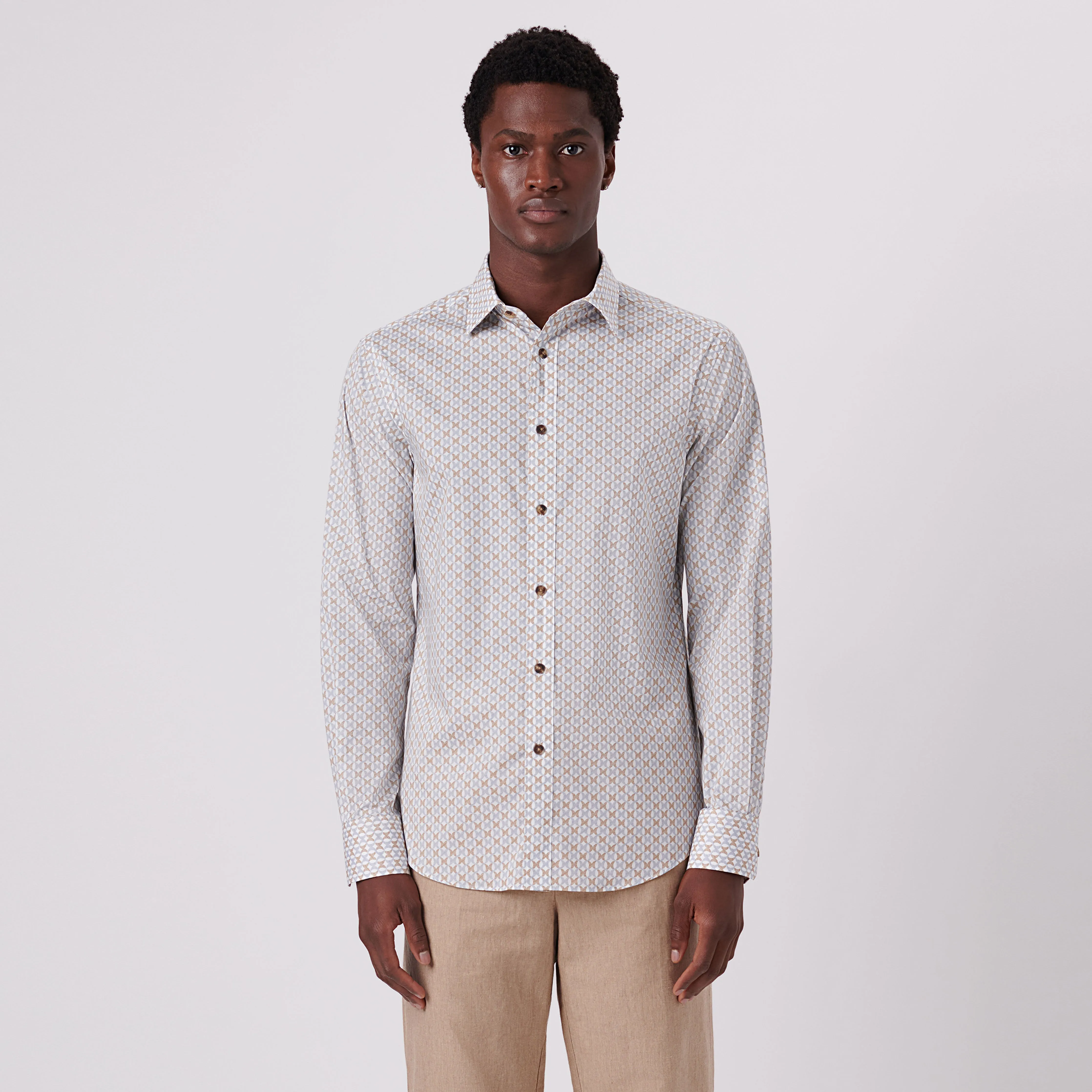 Julian Abstract Print Shirt sold by Bugatchi product image thumbnail 2