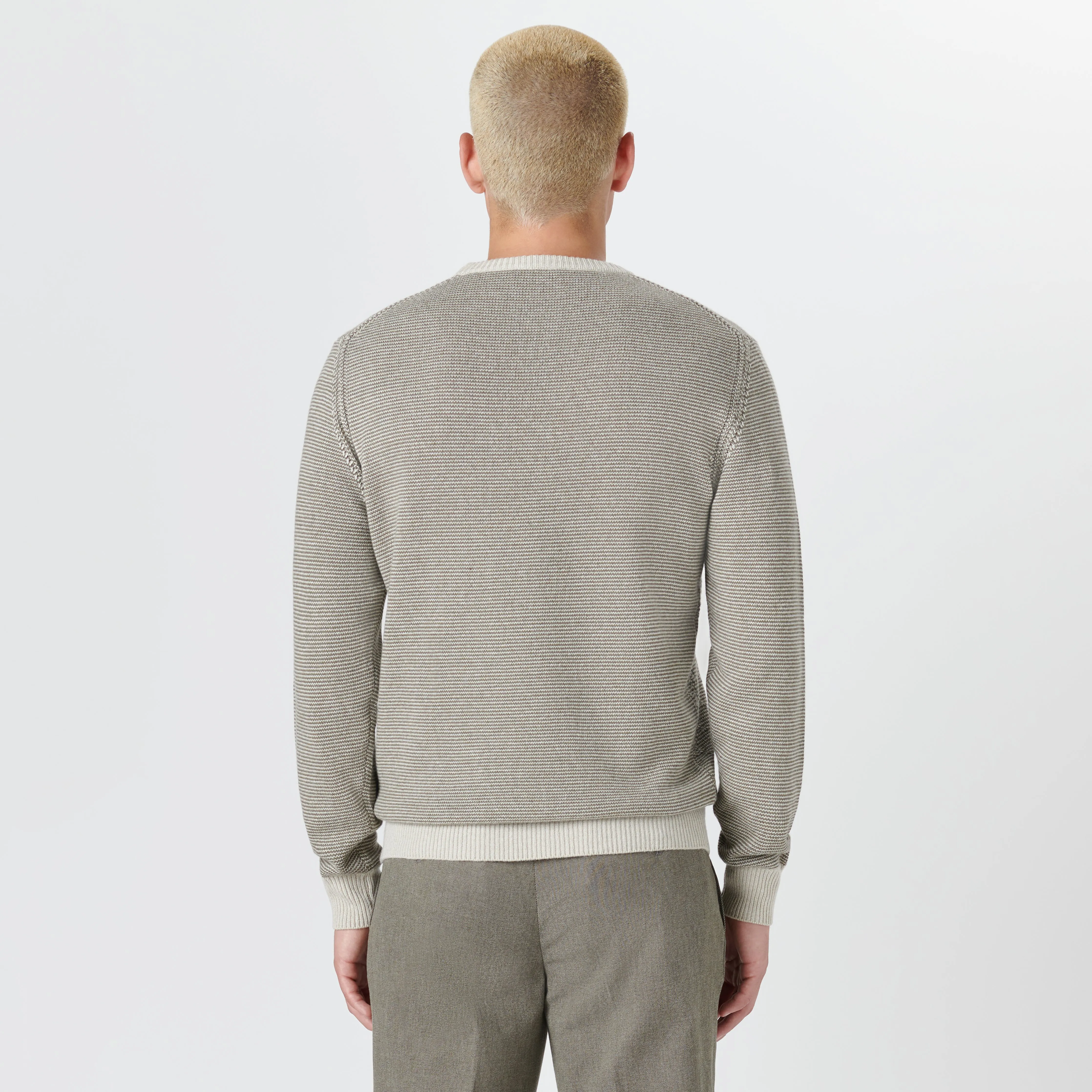 Crew Neck Diamond Check Sweater sold by Bugatchi product image thumbnail 4