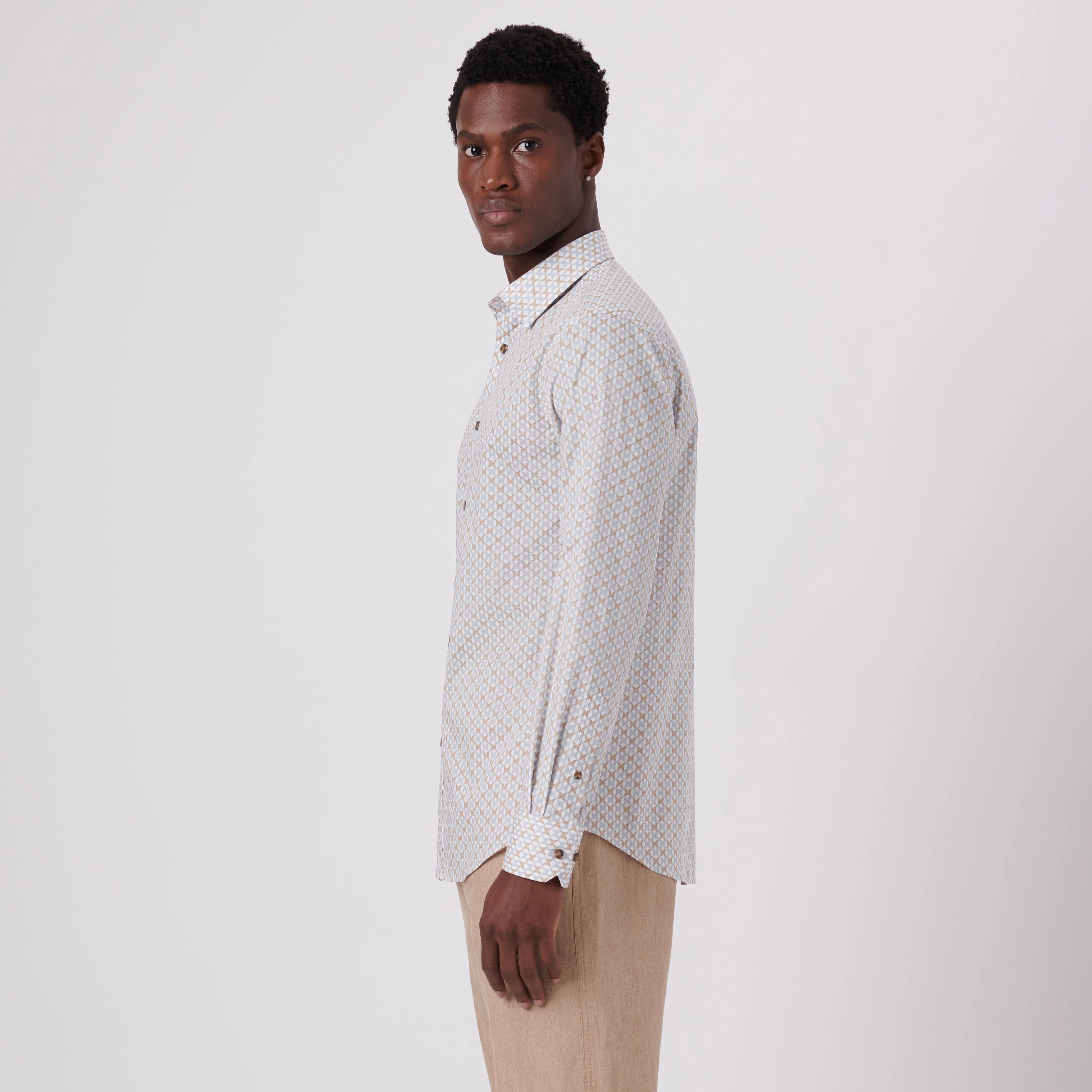 Julian Abstract Print Shirt sold by Bugatchi product image thumbnail 3