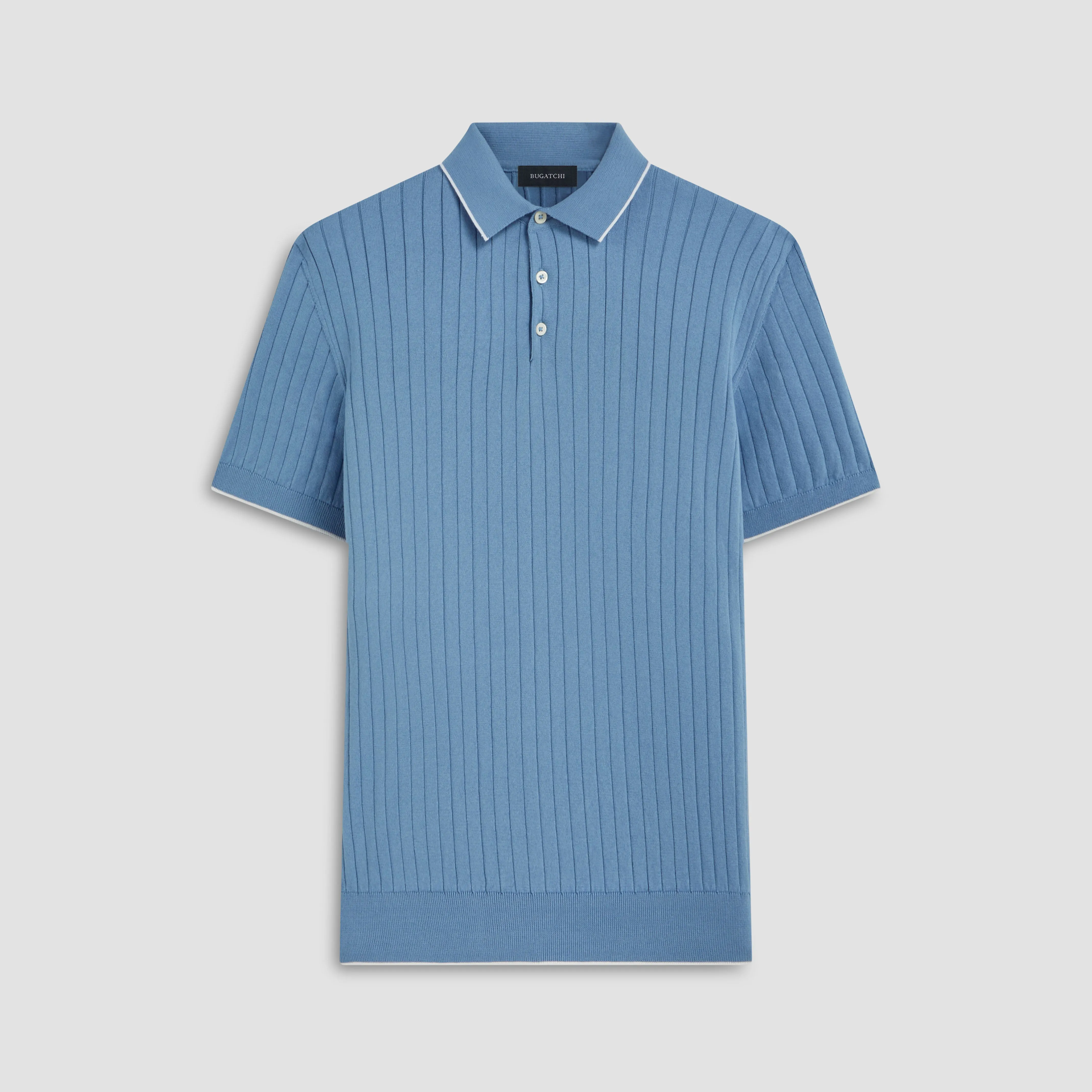 Stripe Stitch Three Button Polo Sweater sold by Bugatchi