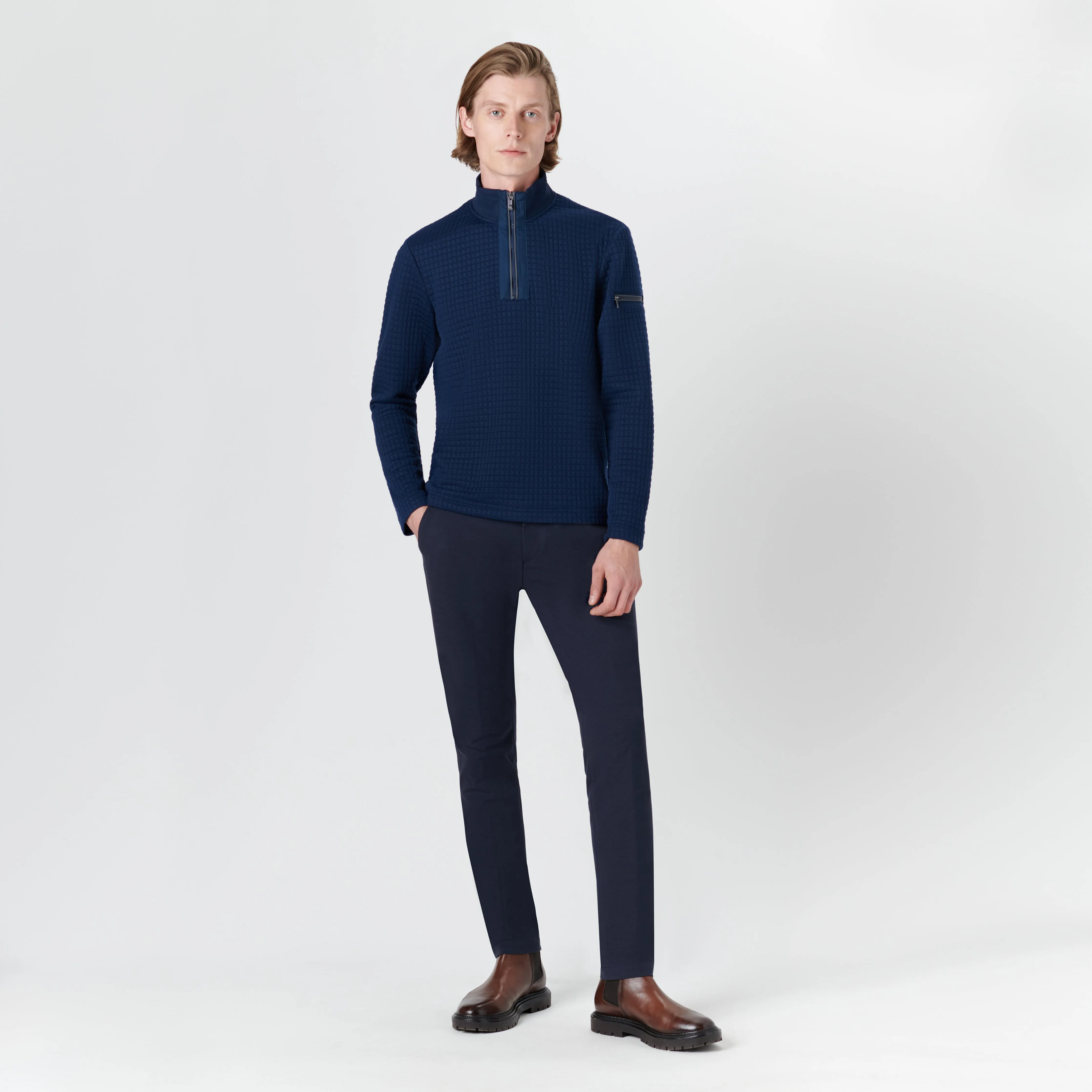 Long Sleeve Quarter Zip Pullover sold by Bugatchi product image thumbnail 5