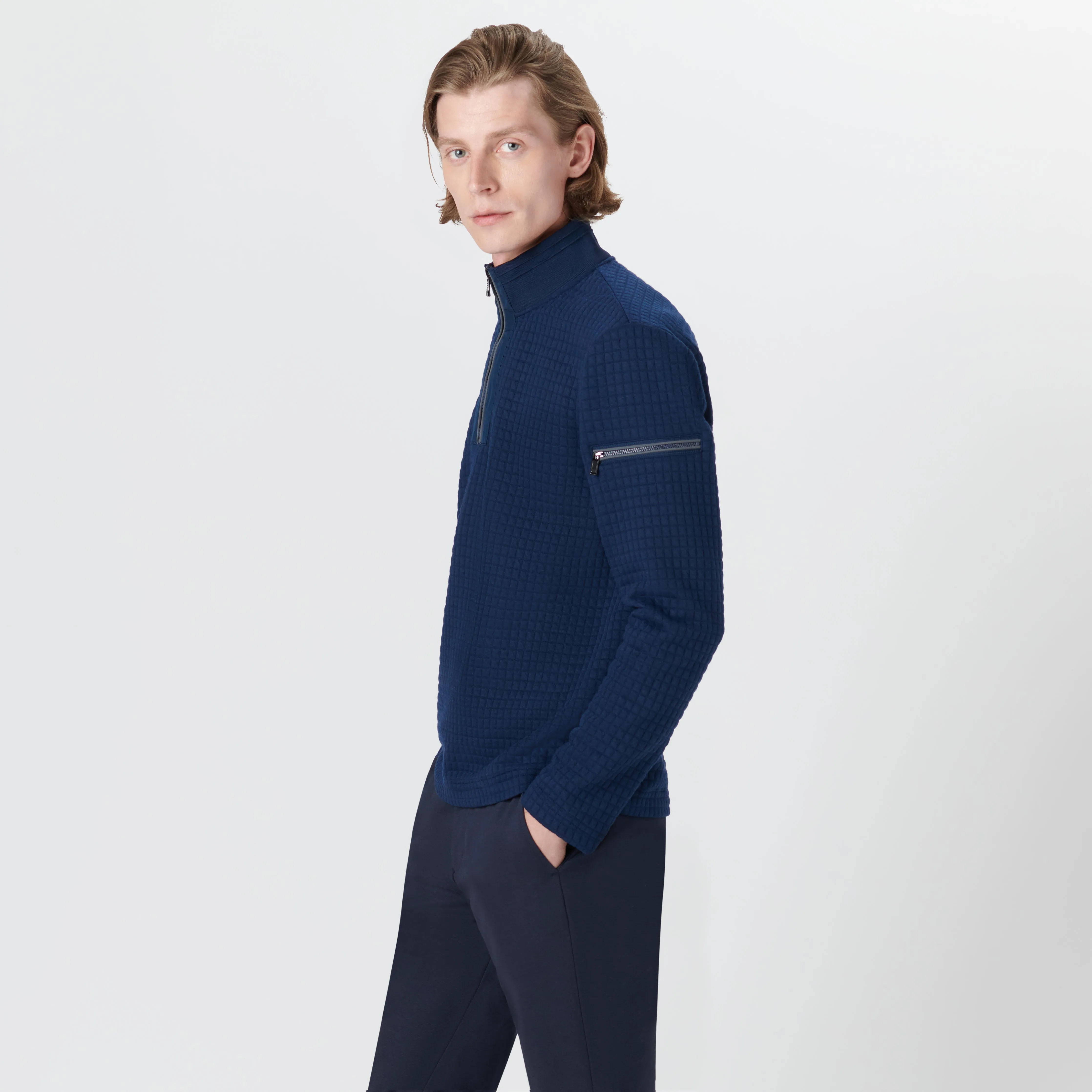 Long Sleeve Quarter Zip Pullover sold by Bugatchi product image thumbnail 3