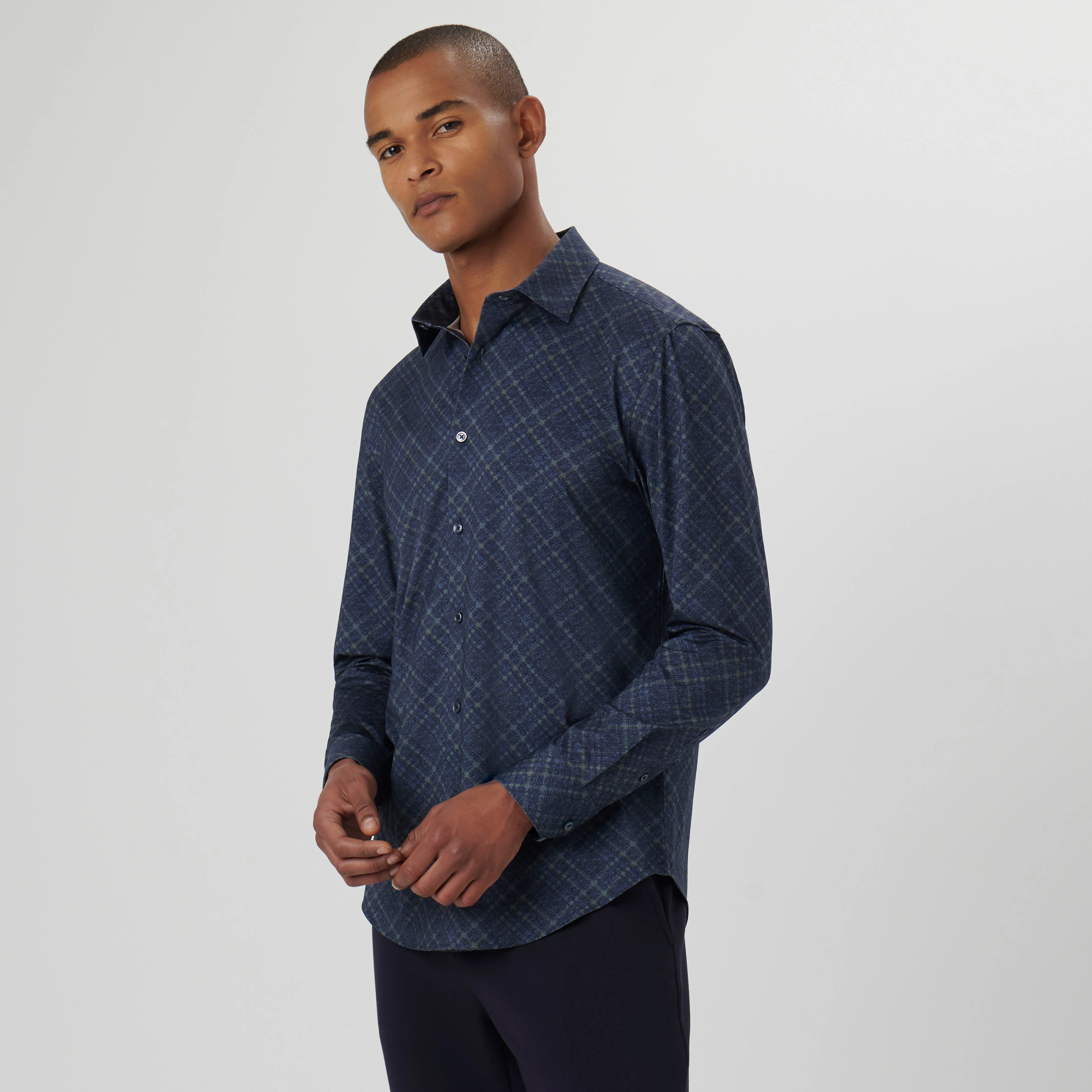 James Diagonal Check OoohCotton Shirt sold by Bugatchi product image thumbnail 3