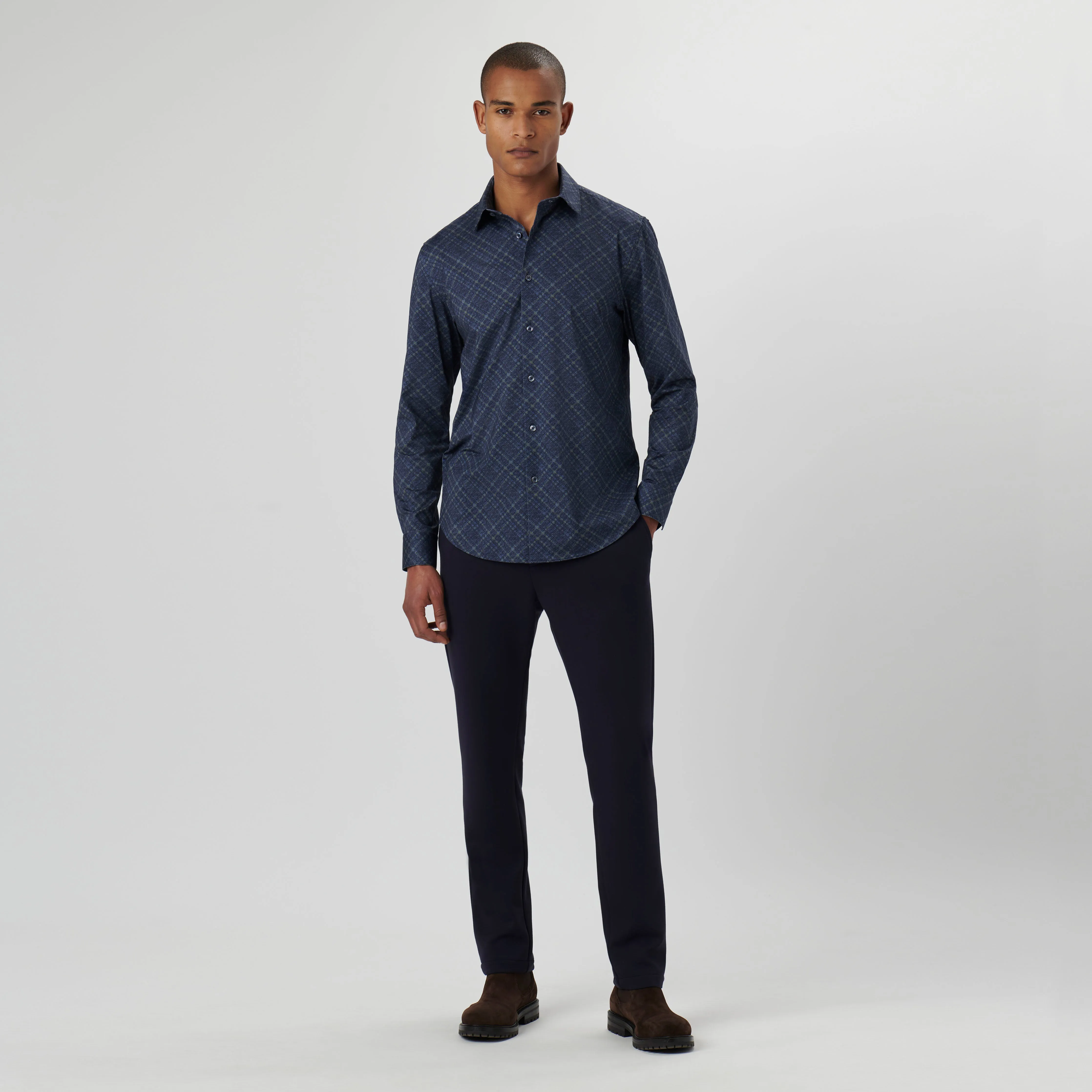 James Diagonal Check OoohCotton Shirt sold by Bugatchi product image thumbnail 5