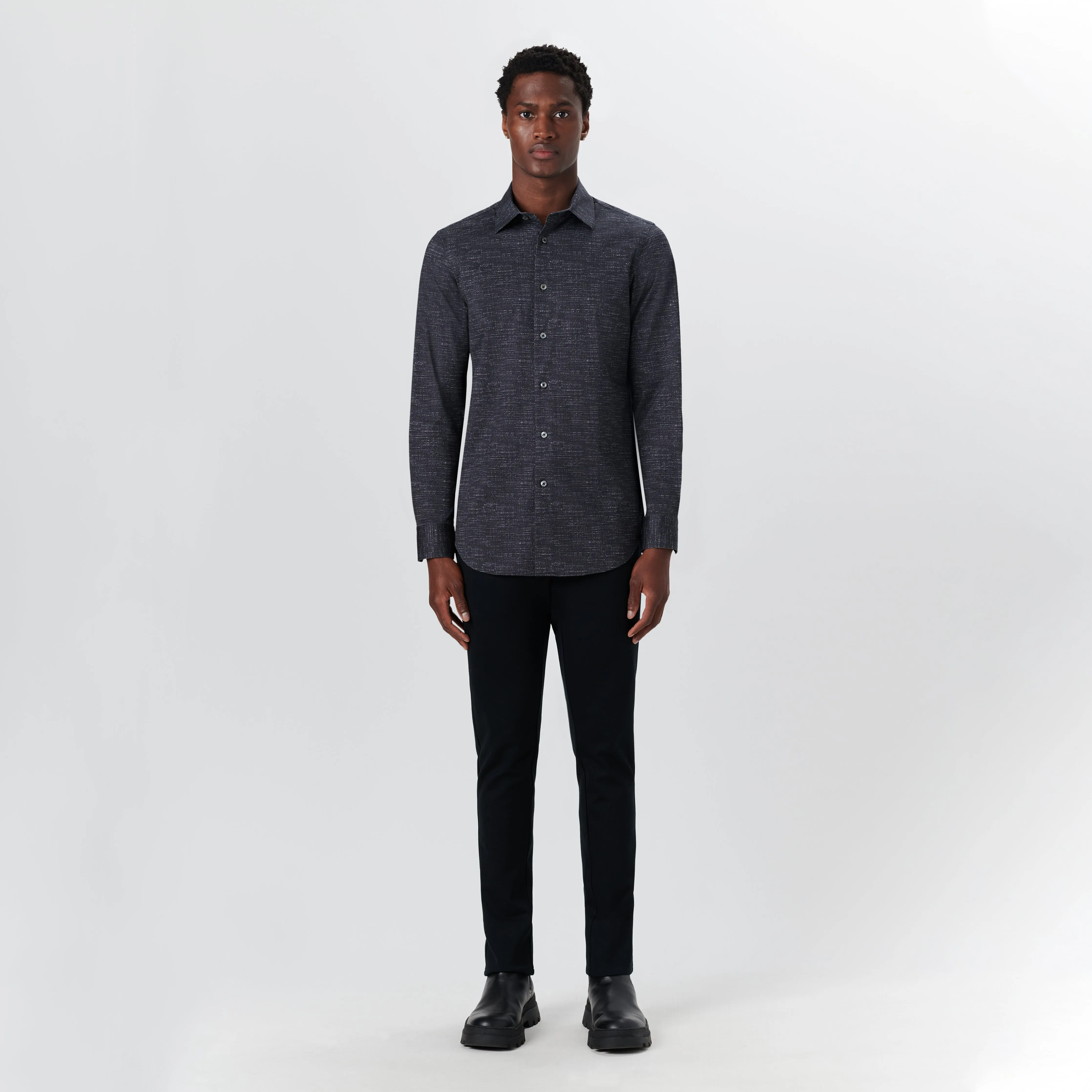 JAMES Chambray Print OoohCotton Shirt sold by Bugatchi product image thumbnail 5