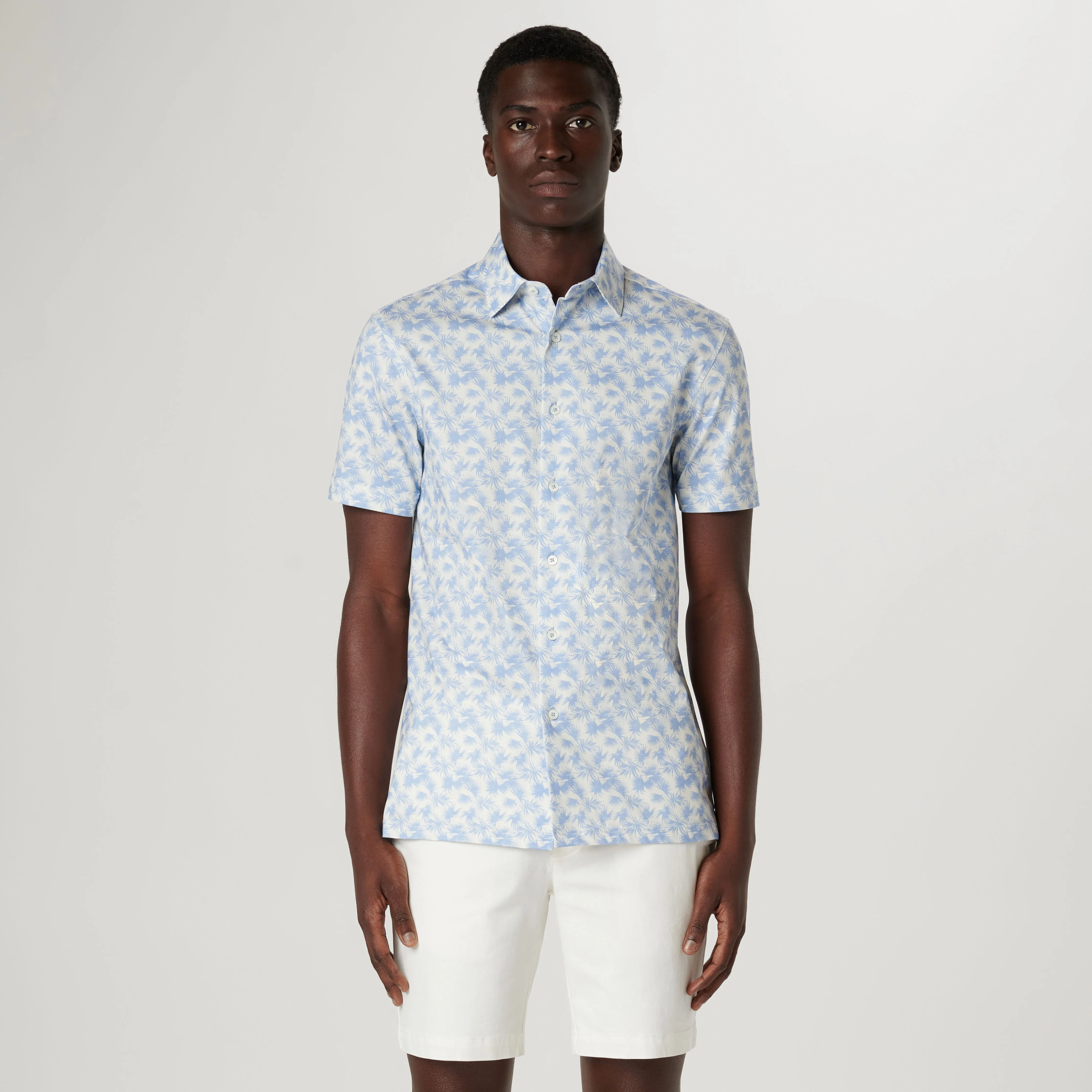 Milo Leaf Print OoohCotton Short Sleeve Shirt sold by Bugatchi product image thumbnail 2