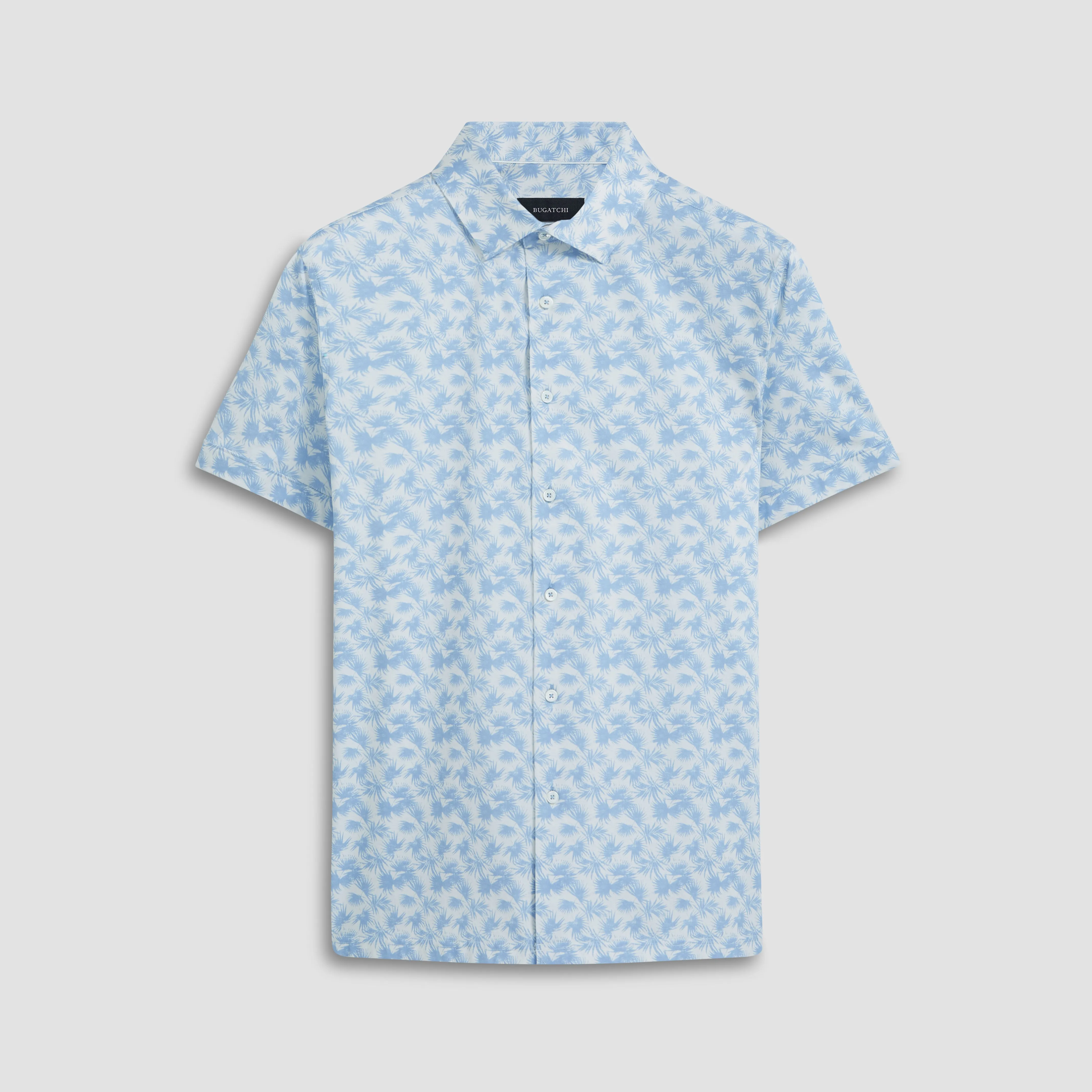 Milo Leaf Print OoohCotton Short Sleeve Shirt sold by Bugatchi