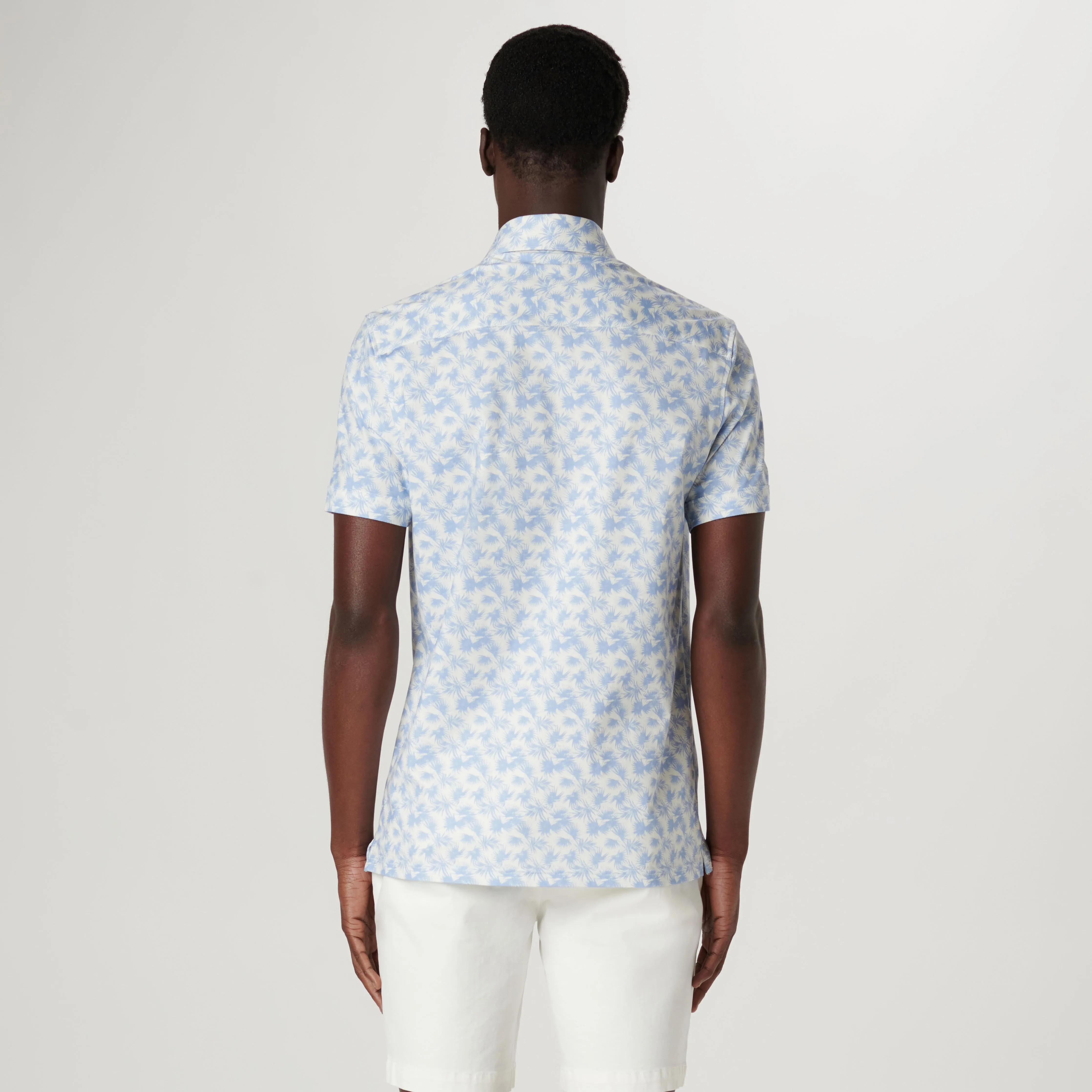 Milo Leaf Print OoohCotton Short Sleeve Shirt sold by Bugatchi product image thumbnail 4