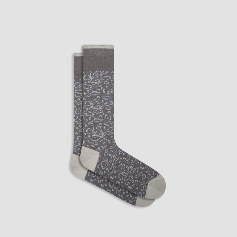 Abstract Mid-Calf Socks sold by Bugatchi