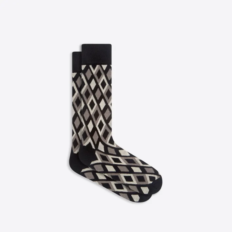 Diamond Check Mid-Calf Socks sold by Bugatchi