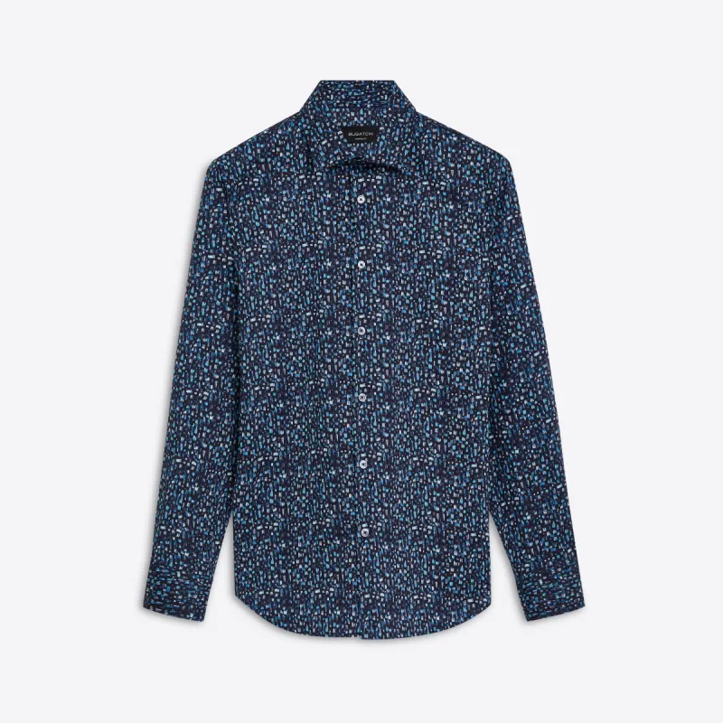 JULIAN Paint Stroke Print Shirt sold by Bugatchi