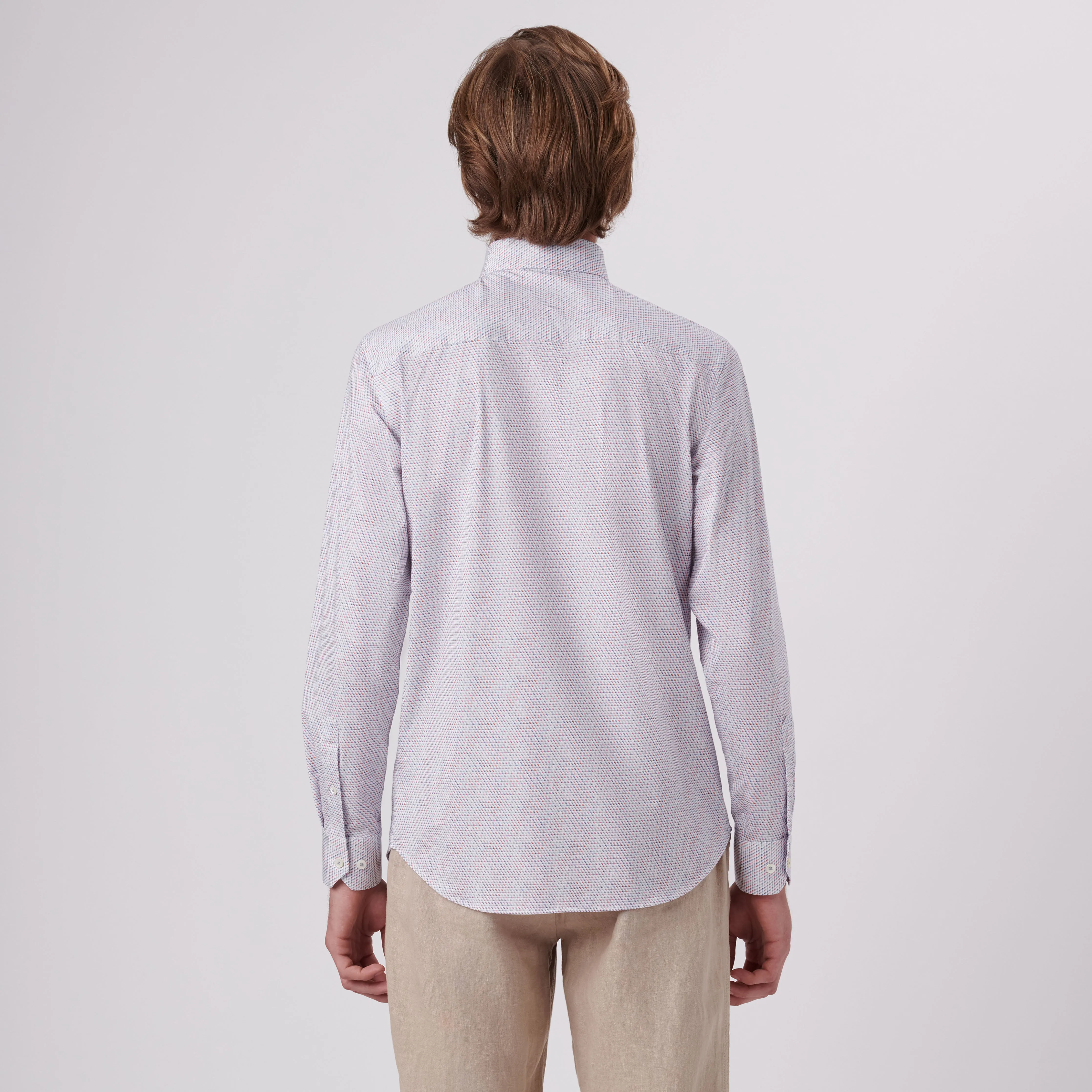 James Honeycomb Print OoohCotton Shirt sold by Bugatchi product image thumbnail 4