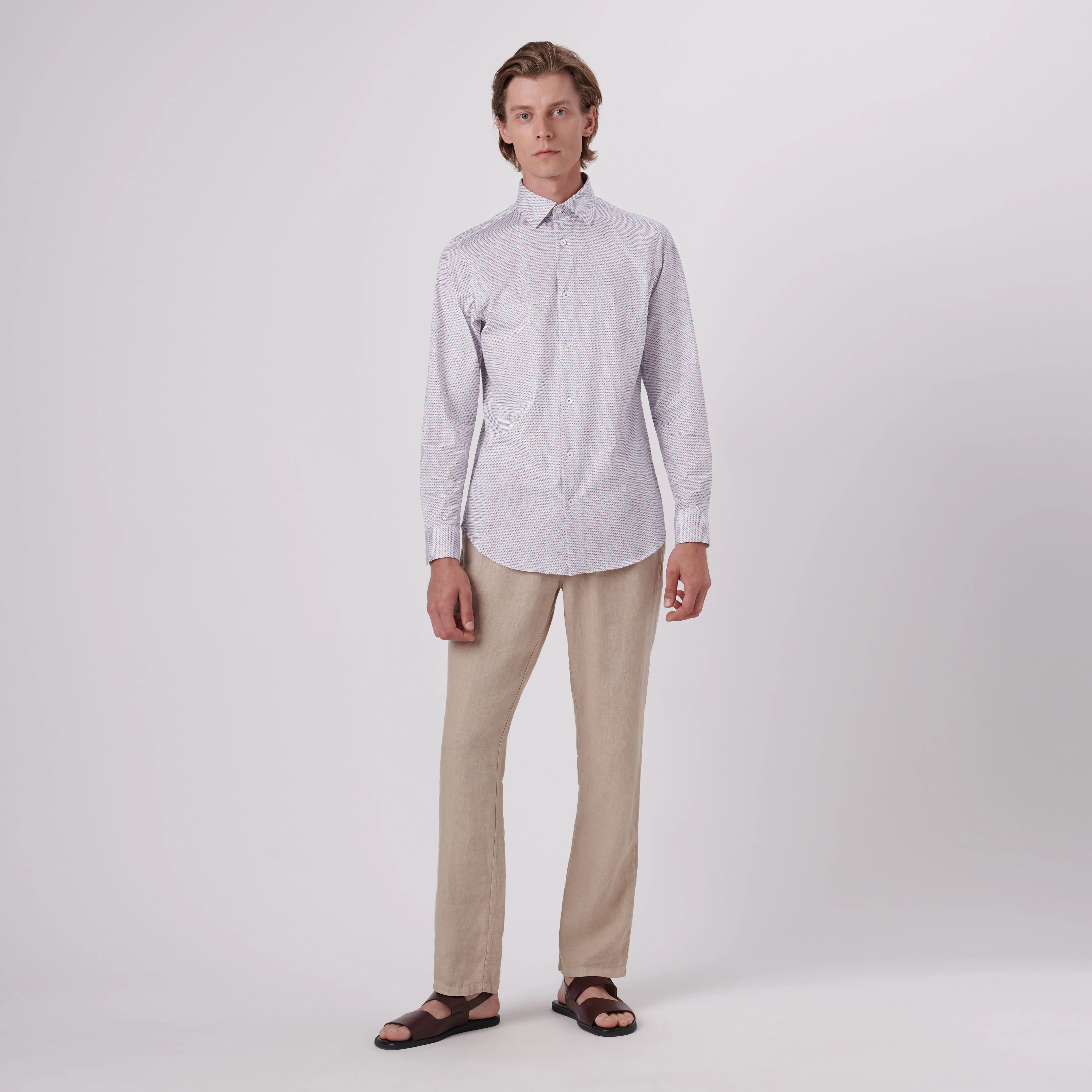 James Honeycomb Print OoohCotton Shirt sold by Bugatchi product image thumbnail 5