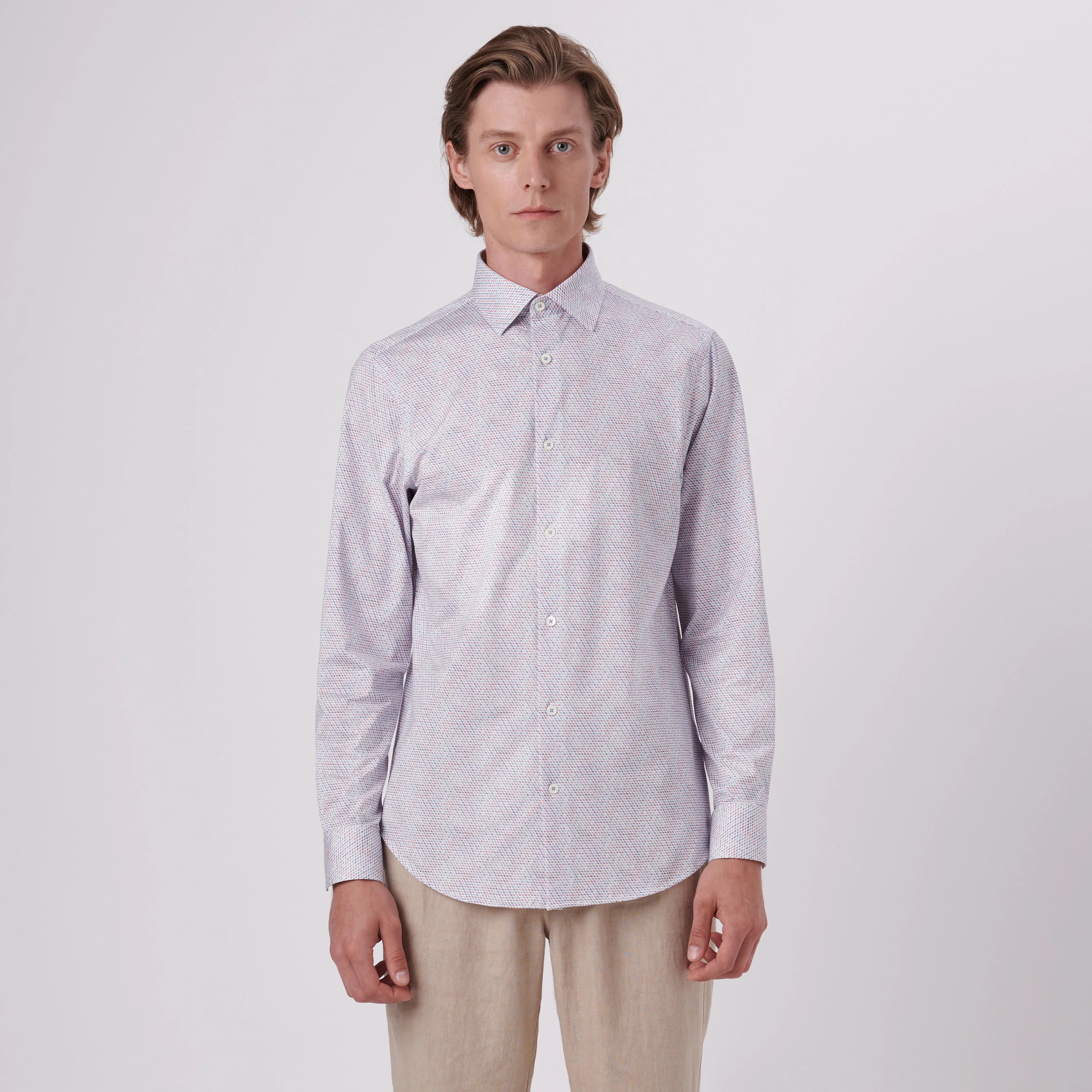 James Honeycomb Print OoohCotton Shirt sold by Bugatchi product image thumbnail 2