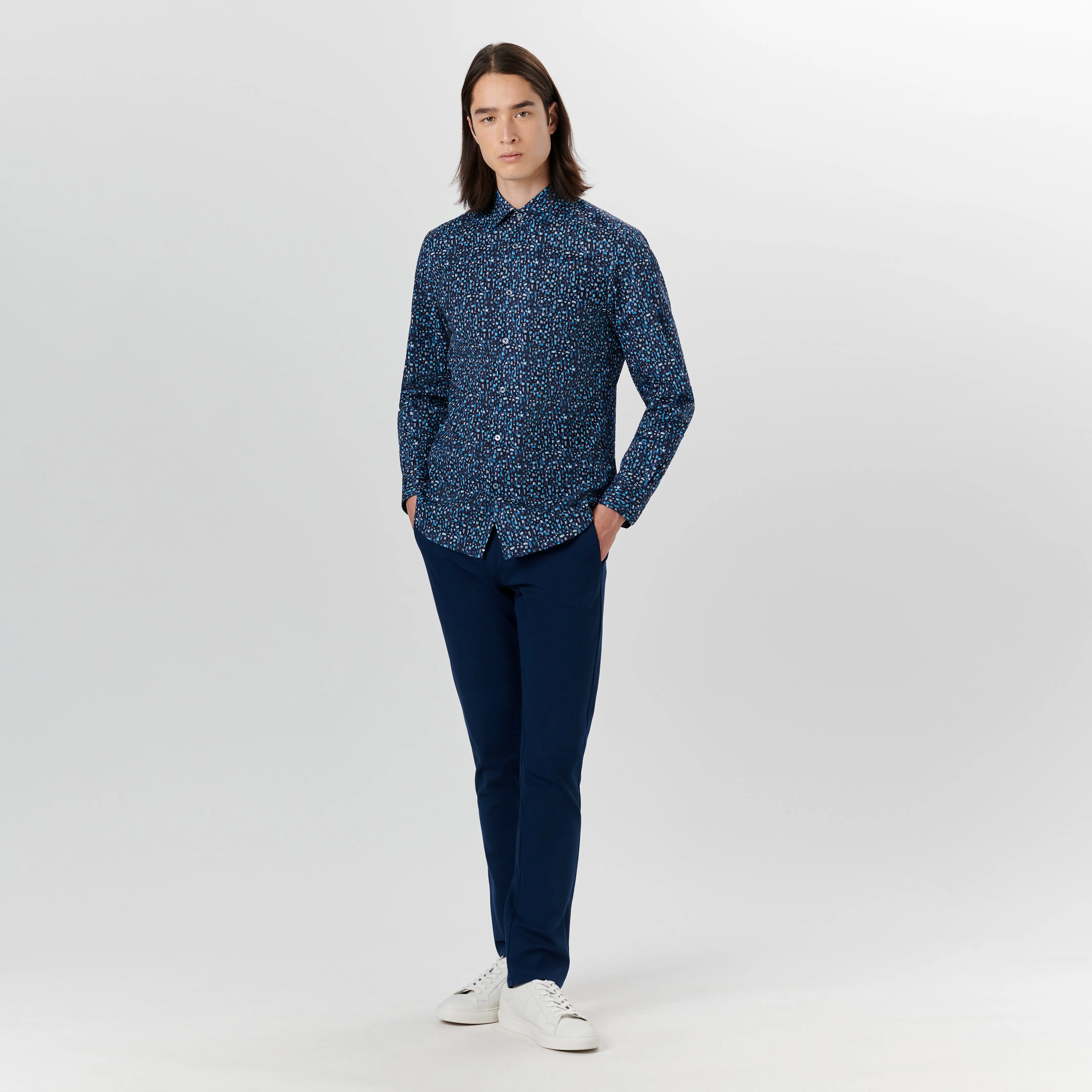 JULIAN Paint Stroke Print Shirt sold by Bugatchi product image thumbnail 5