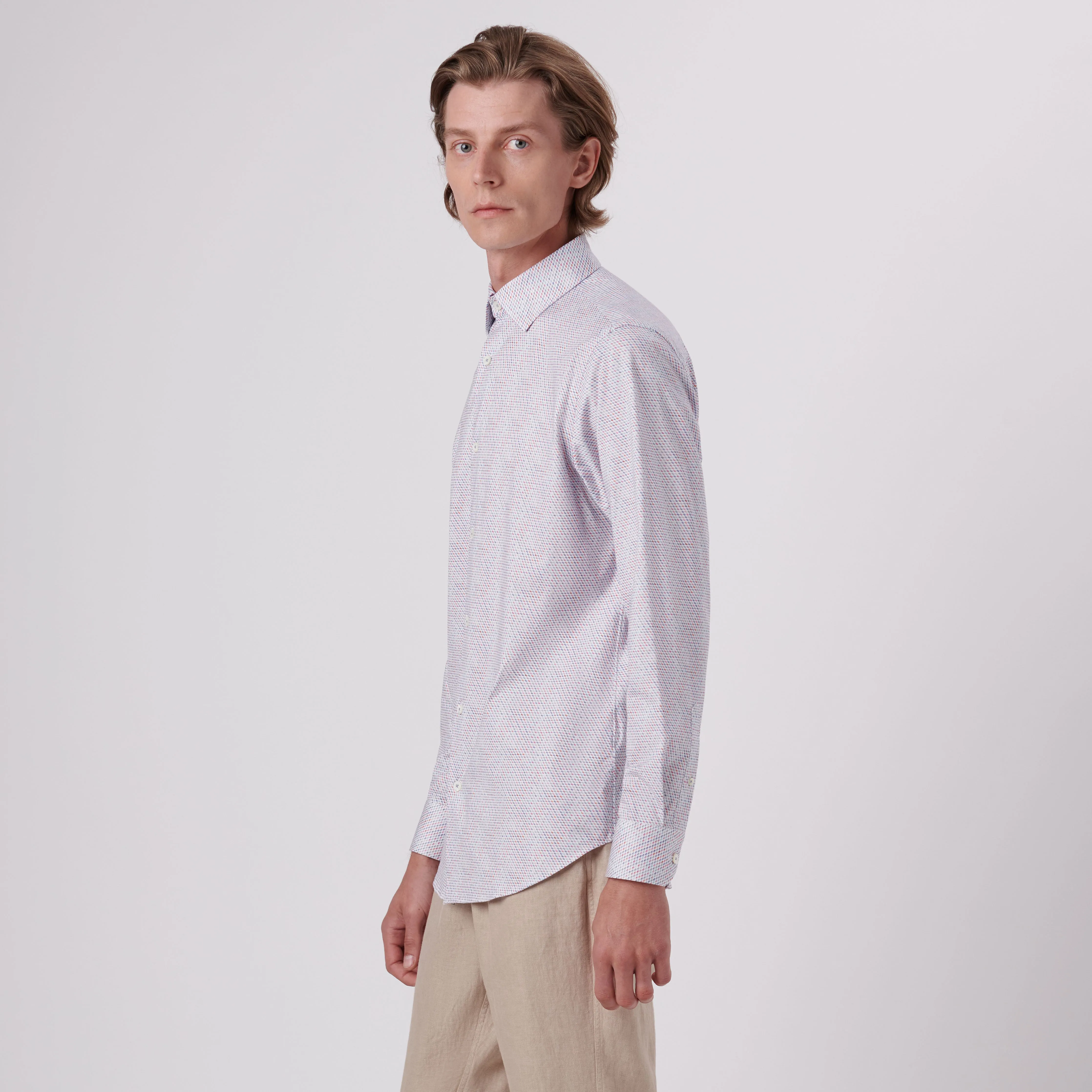 James Honeycomb Print OoohCotton Shirt sold by Bugatchi product image thumbnail 3