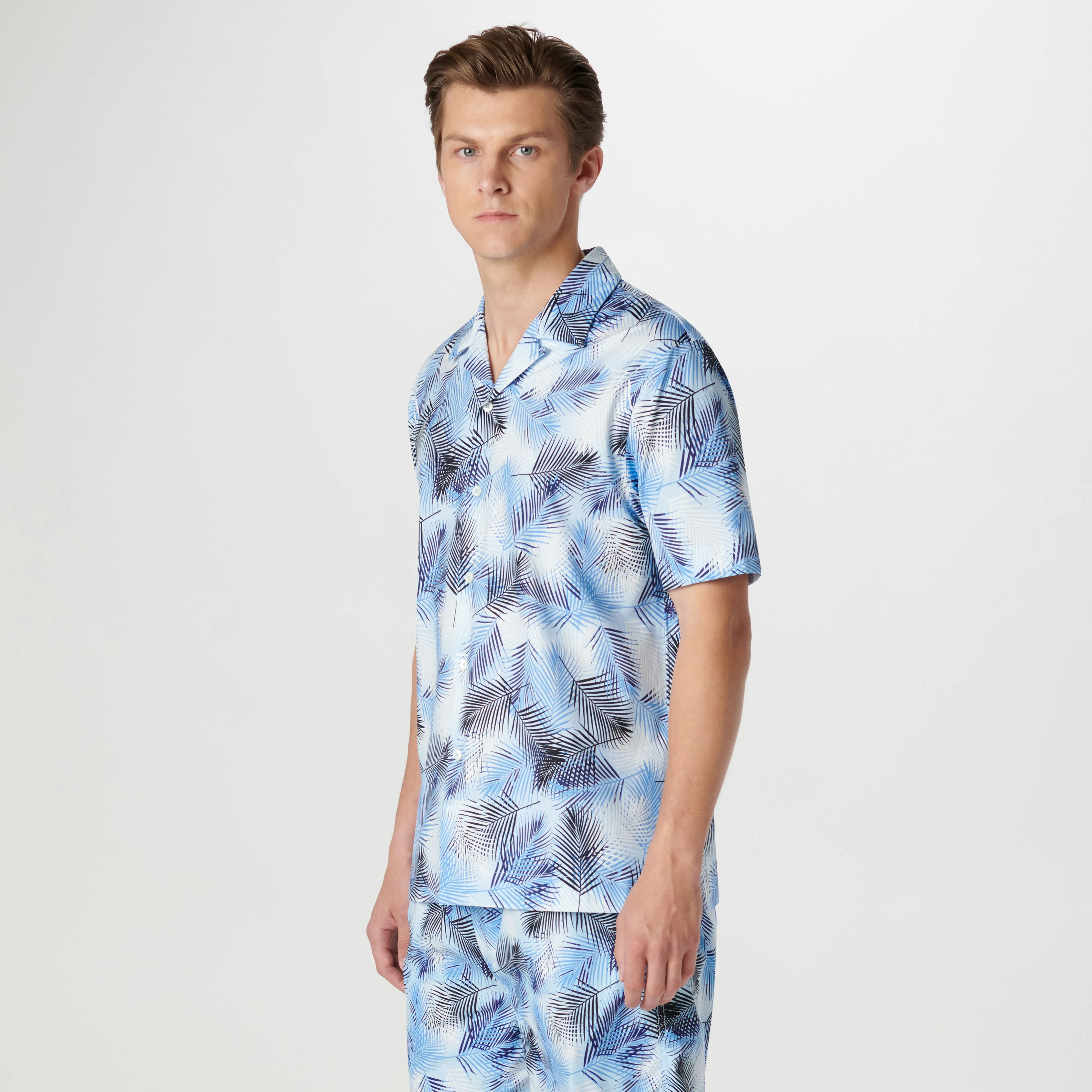 Cole Leaf Print OoohCotton Camp Shirt sold by Bugatchi product image thumbnail 3