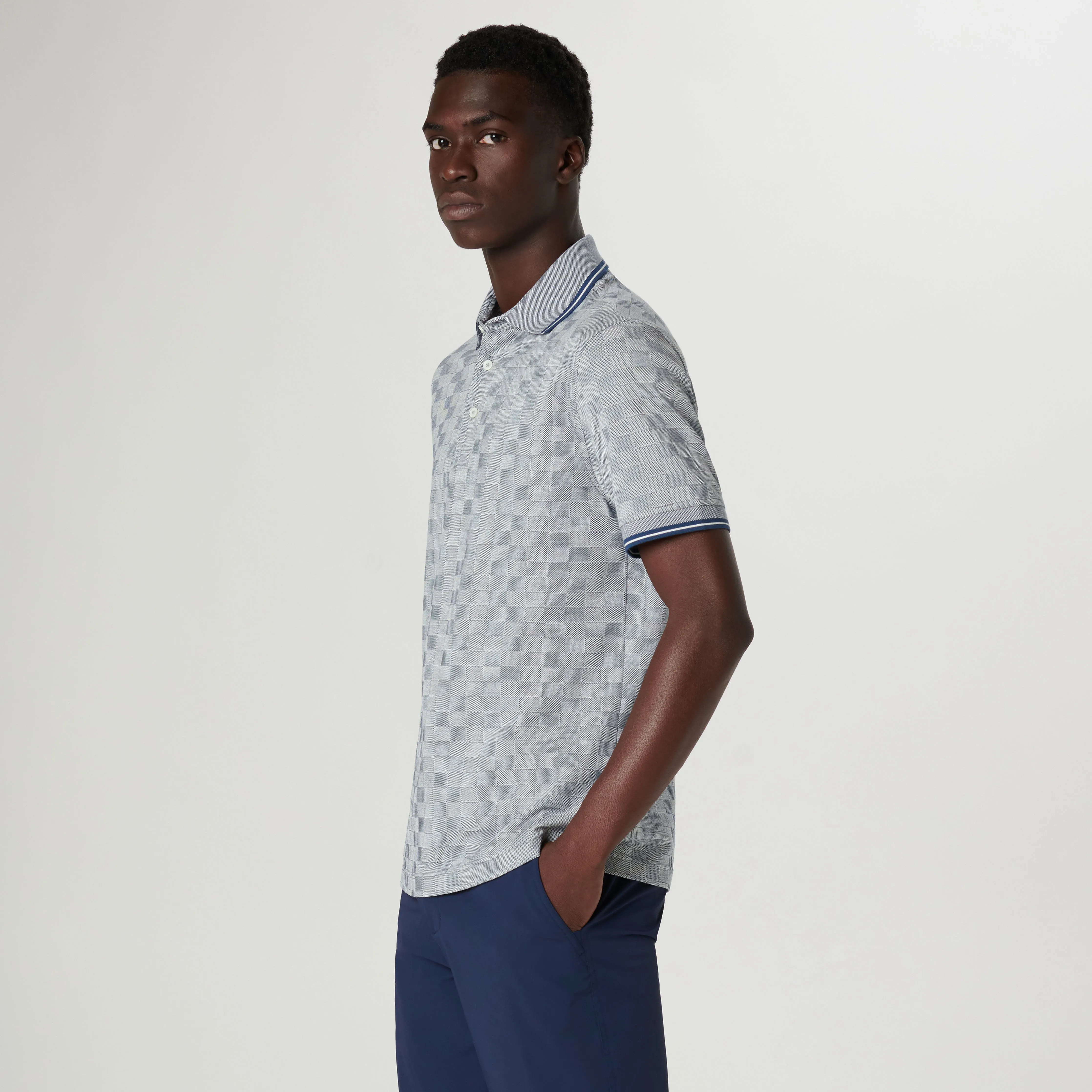 Checkerboard Polo sold by Bugatchi product image thumbnail 3