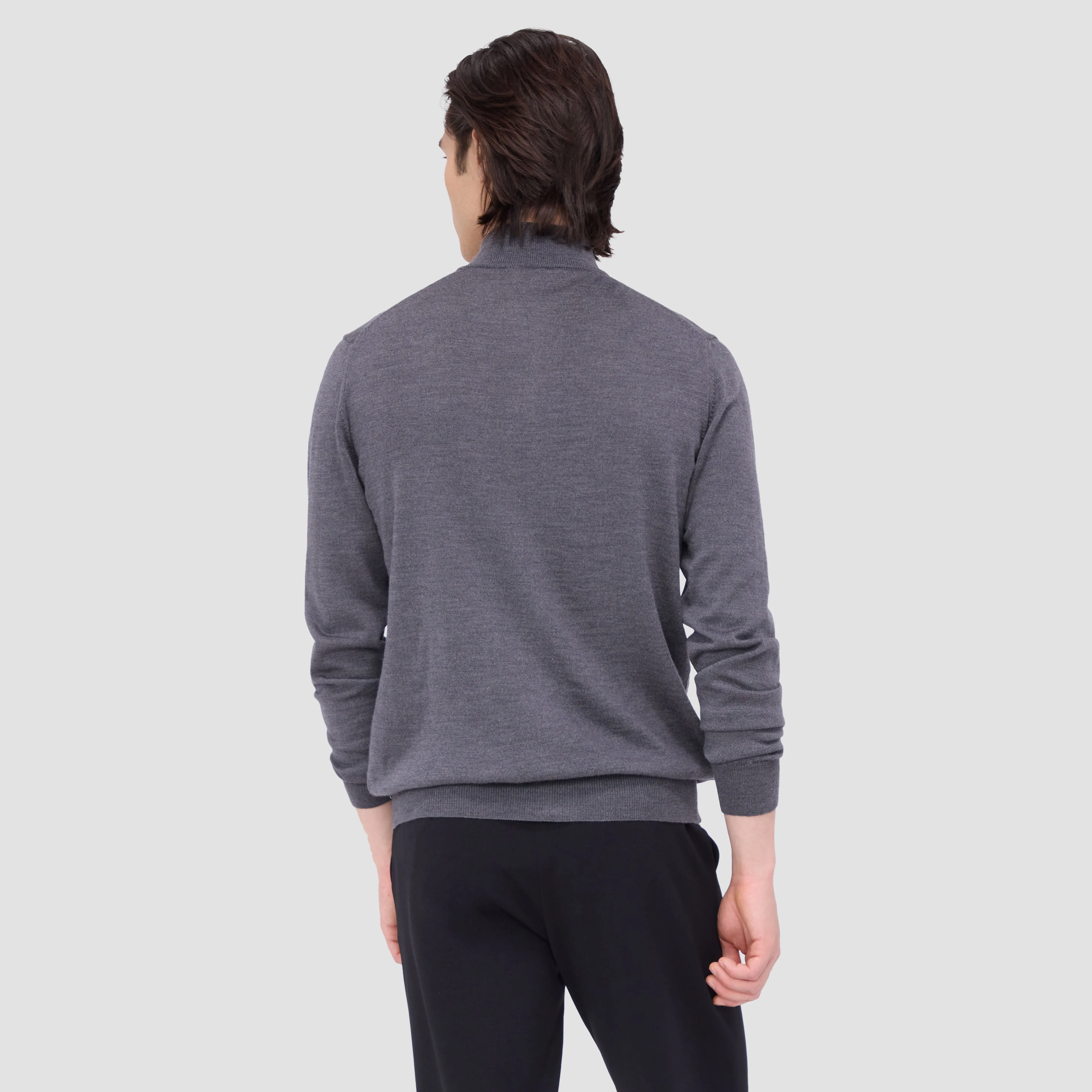 Super Merino Mock Neck Full Zip Sweater sold by Bugatchi product image thumbnail 4