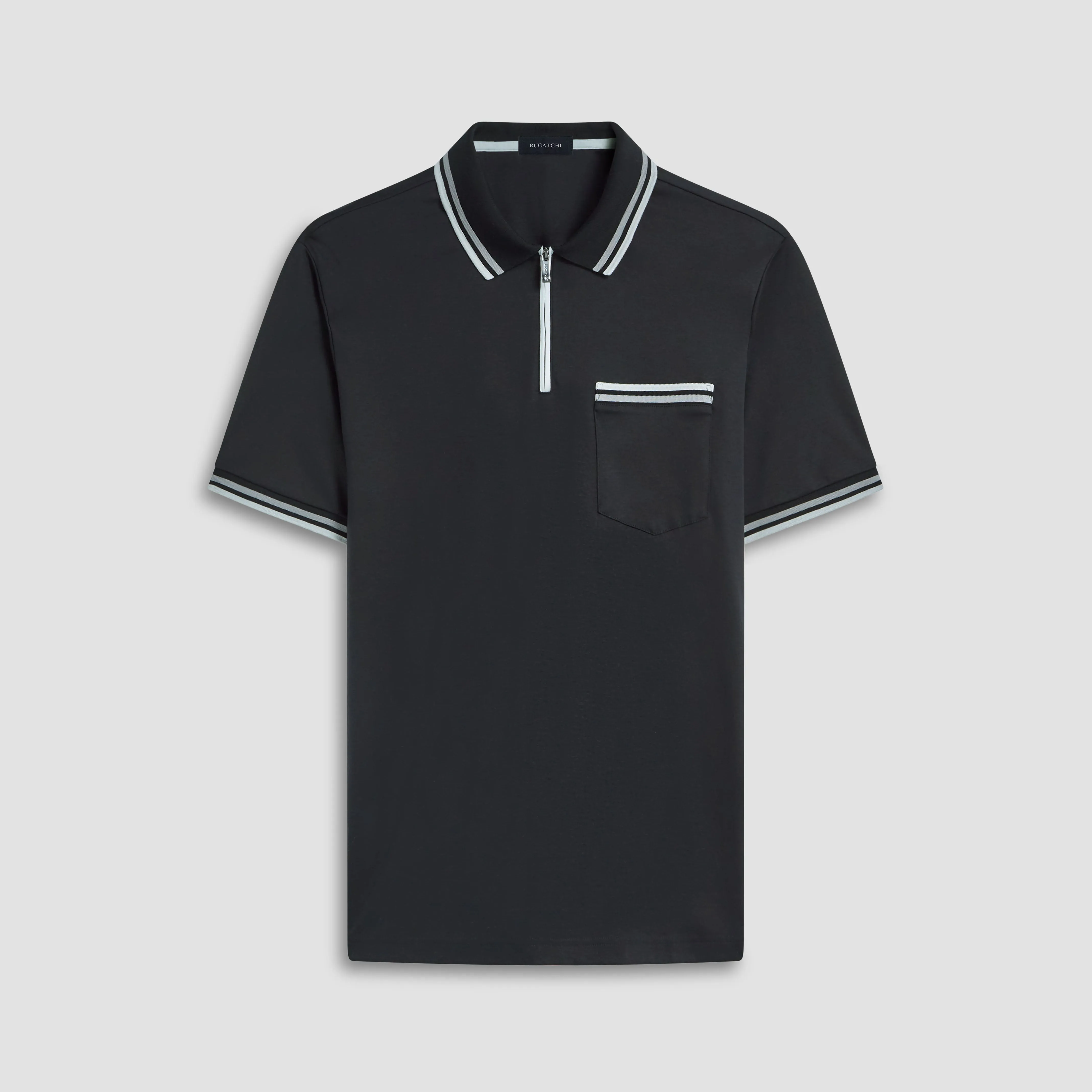 Tipped Quarter Zip Polo sold by Bugatchi