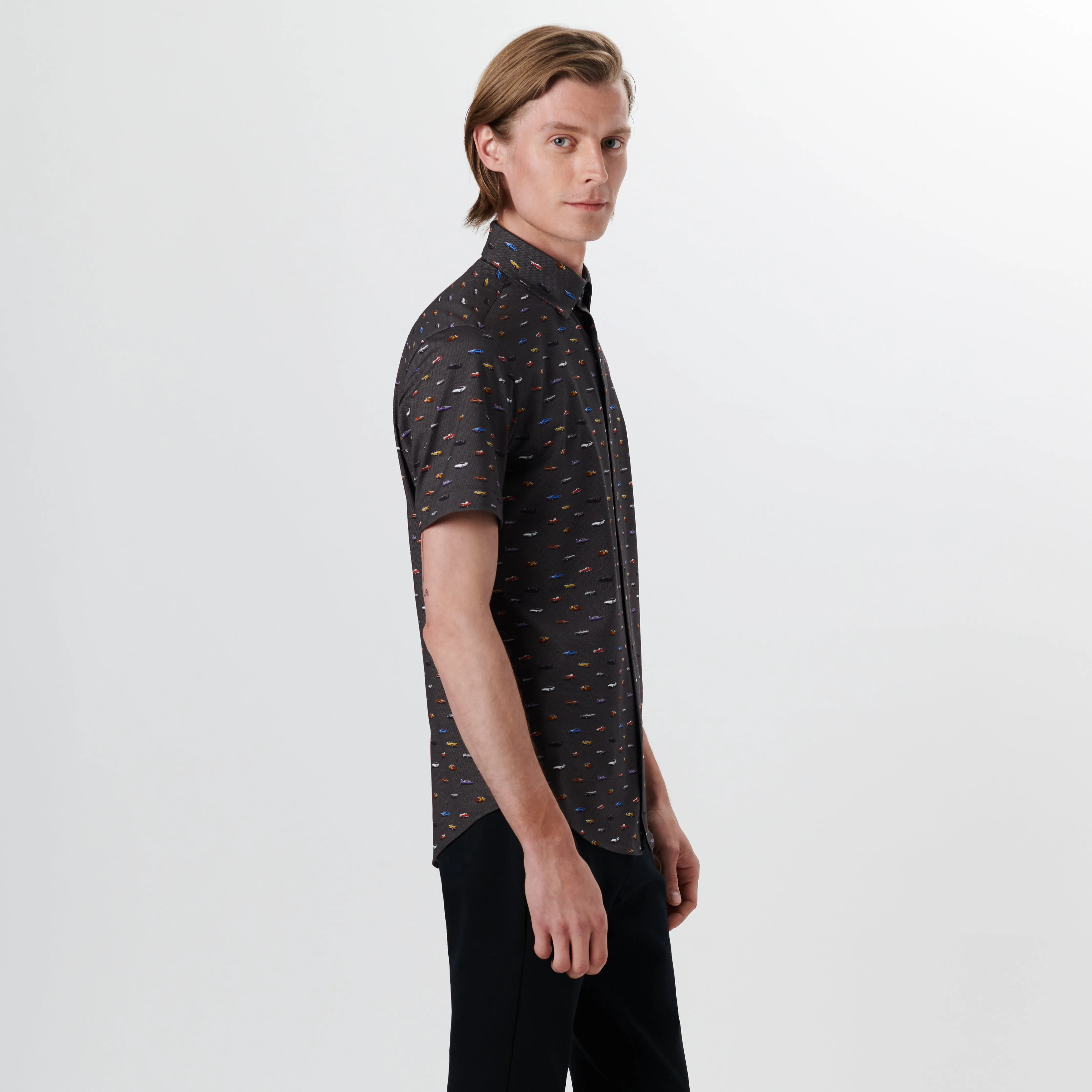 MILES Vintage Cars Print OoohCotton Short Sleeve Shirt sold by Bugatchi product image thumbnail 3