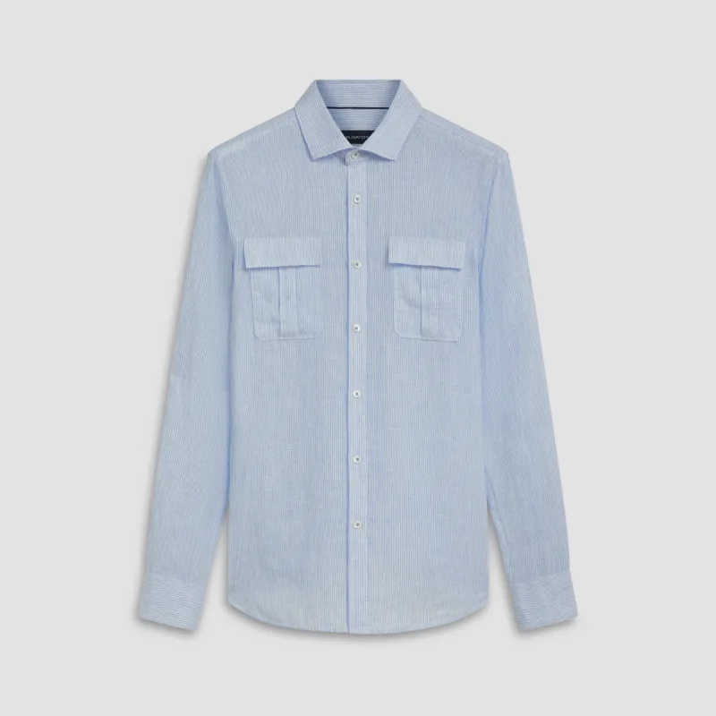 Julian Pin Striped Linen Shirt sold by Bugatchi