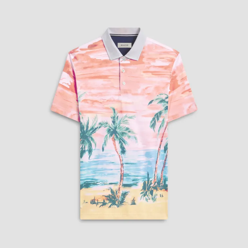 Hendrix Tropical Print Polo sold by Bugatchi