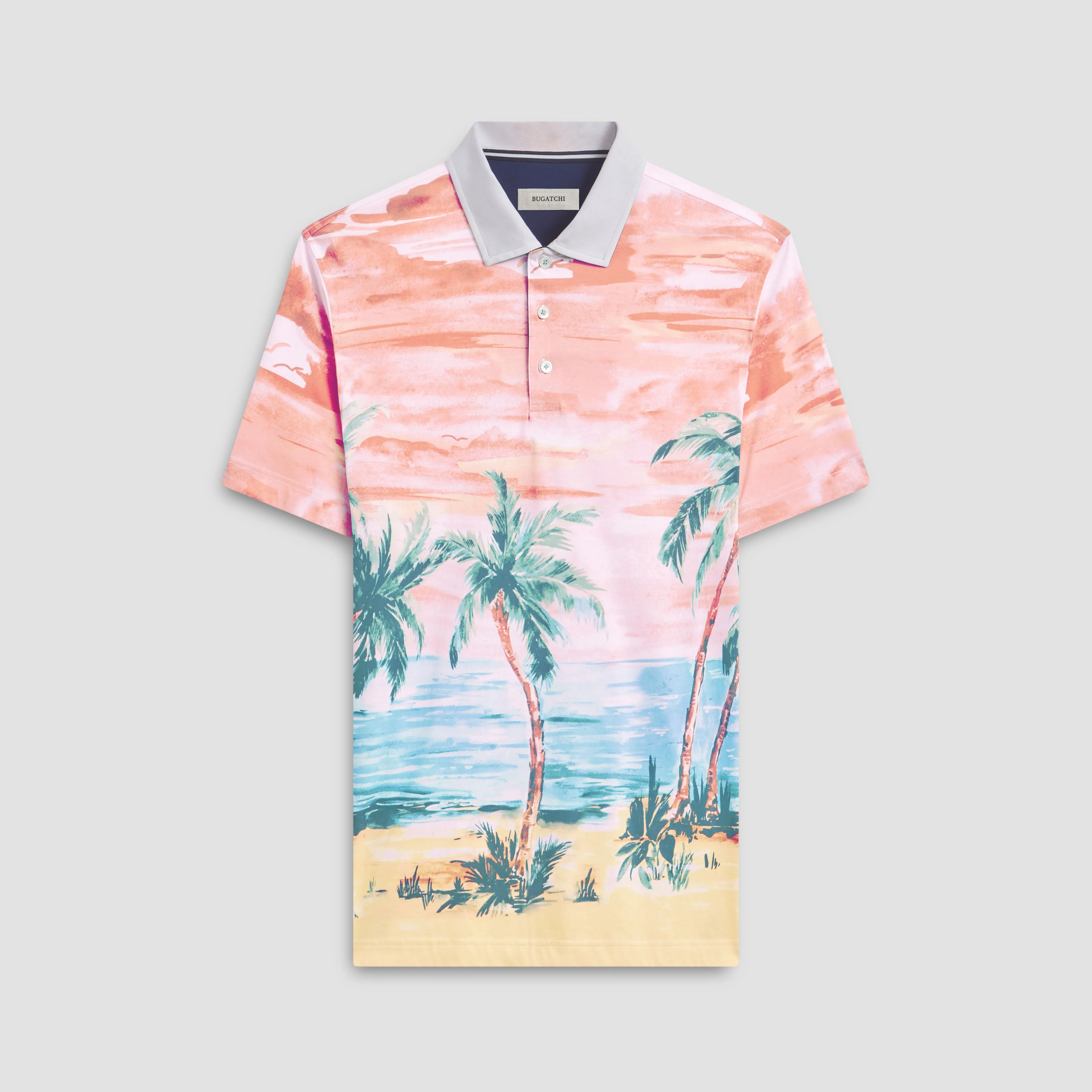 Hendrix Tropical Print Polo sold by Bugatchi