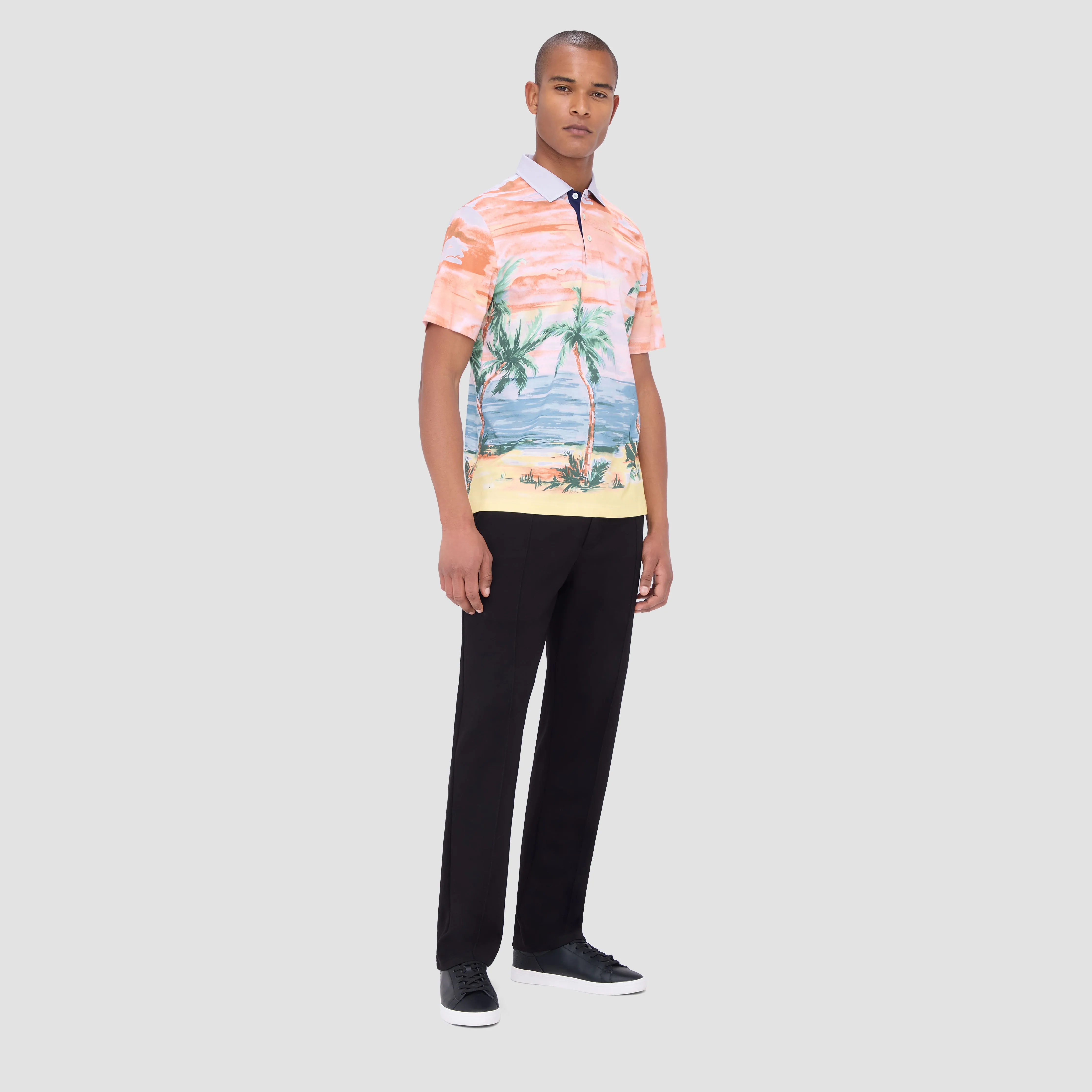Hendrix Tropical Print Polo sold by Bugatchi product image thumbnail 5