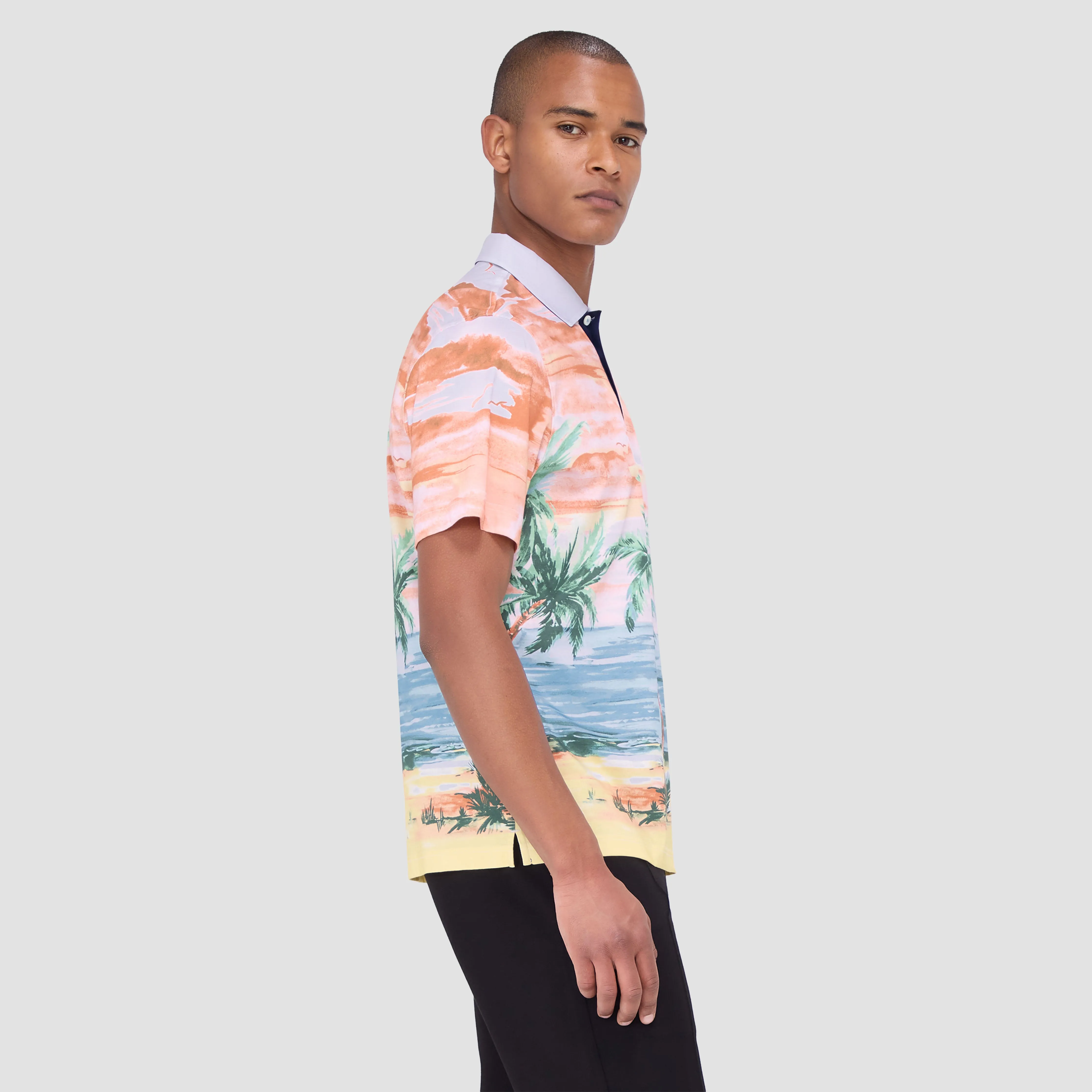 Hendrix Tropical Print Polo sold by Bugatchi product image thumbnail 3