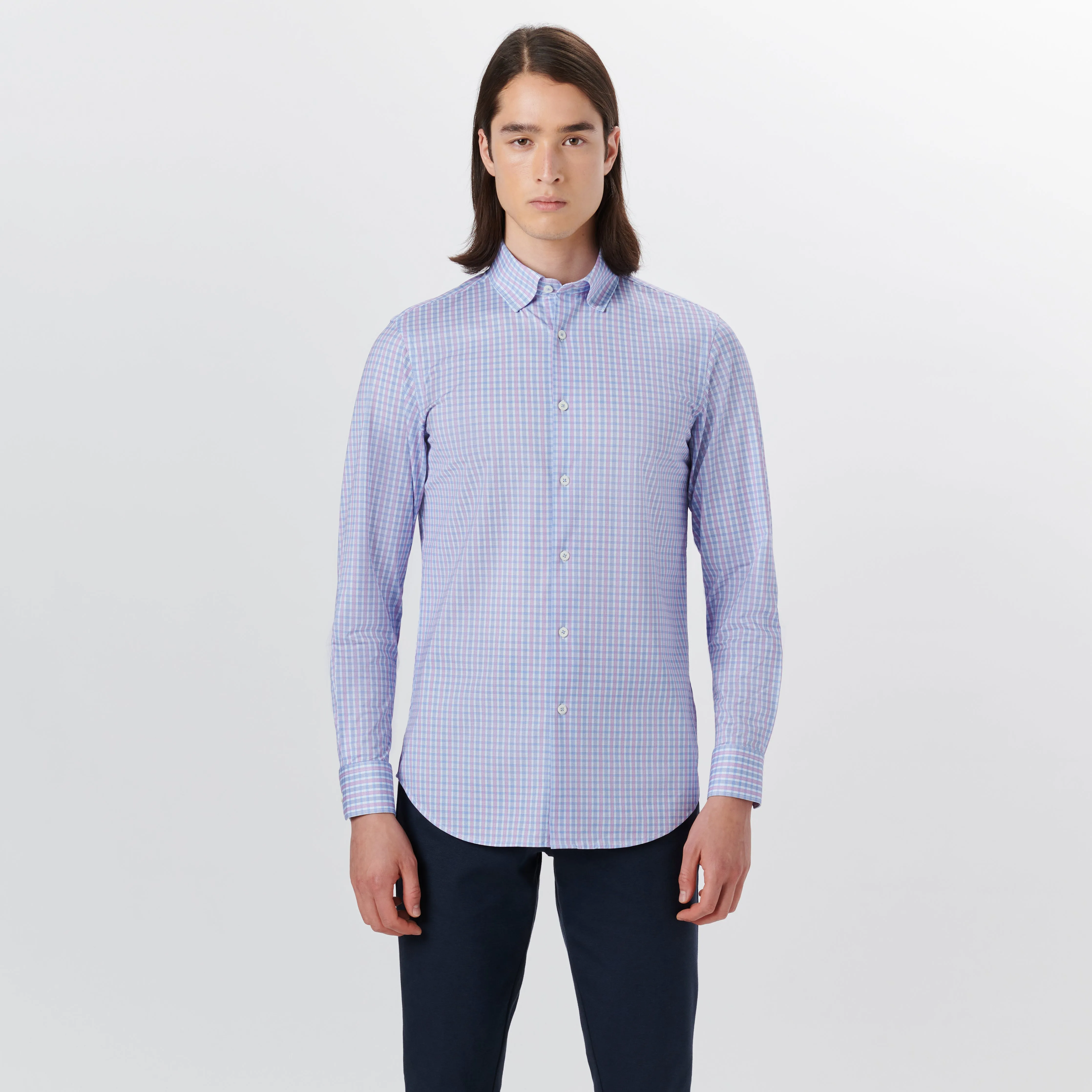 JAMES Plaid Check OoohCotton Shirt sold by Bugatchi product image thumbnail 2