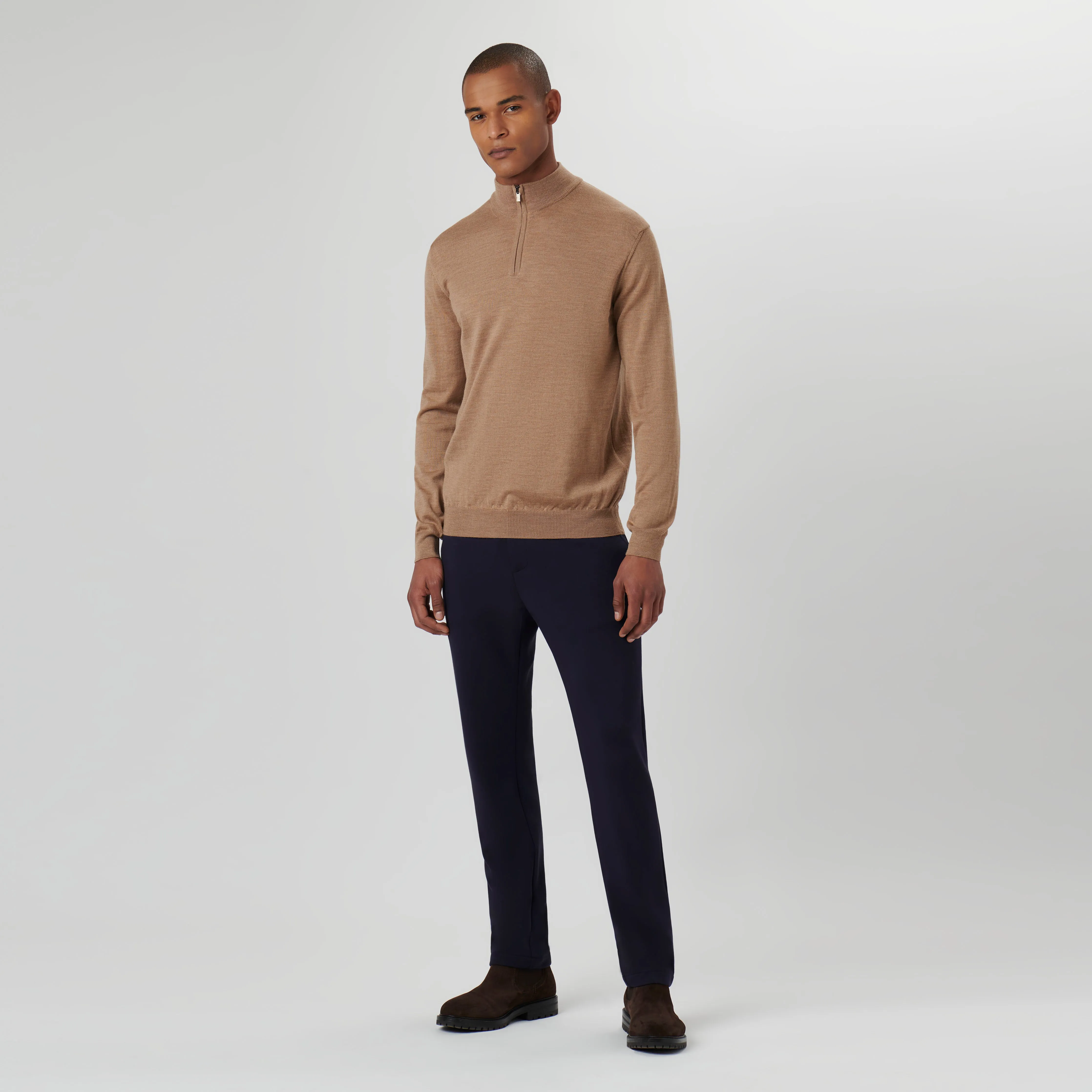 Super Merino Solid Quarter Zip Sweater sold by Bugatchi product image thumbnail 5