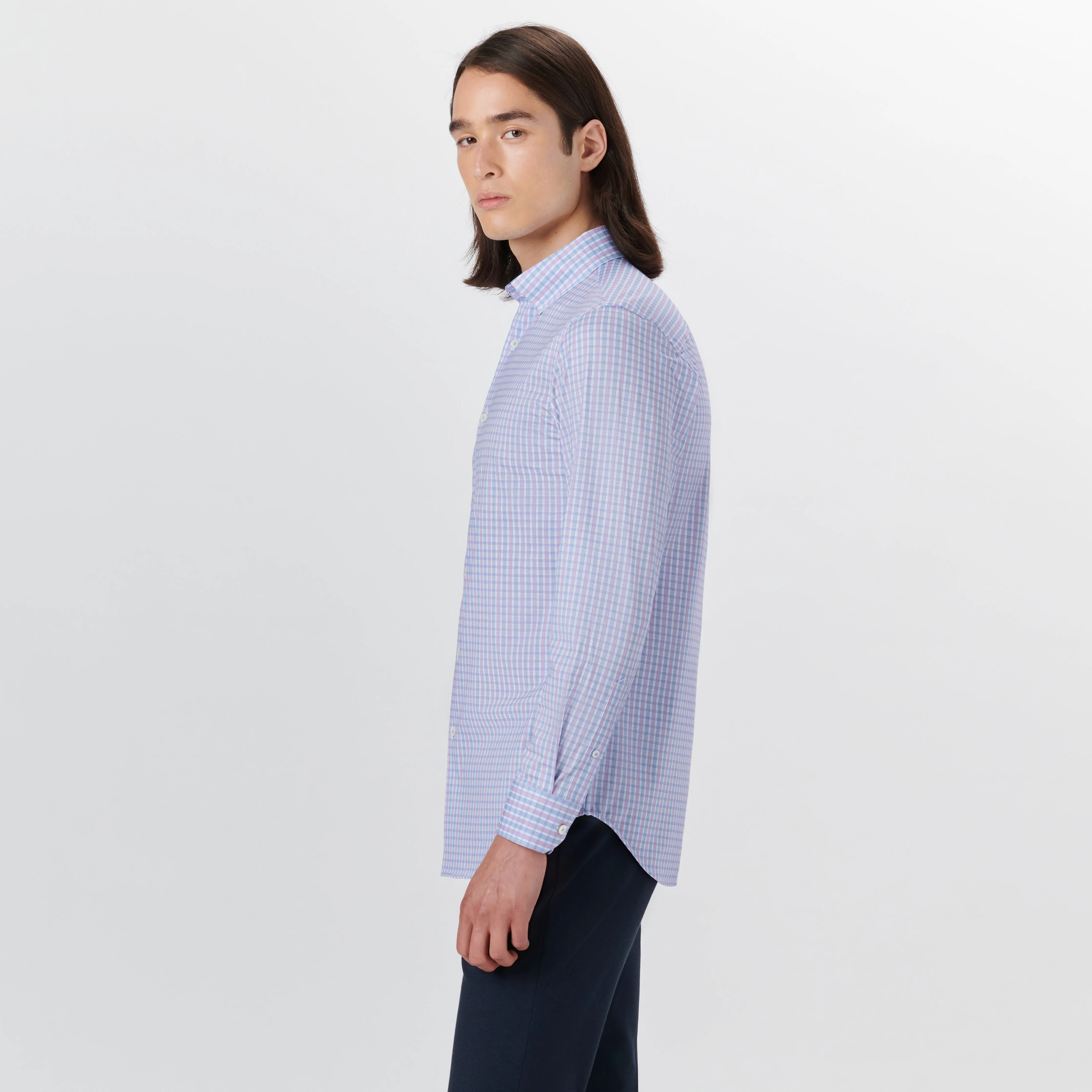 JAMES Plaid Check OoohCotton Shirt sold by Bugatchi product image thumbnail 3