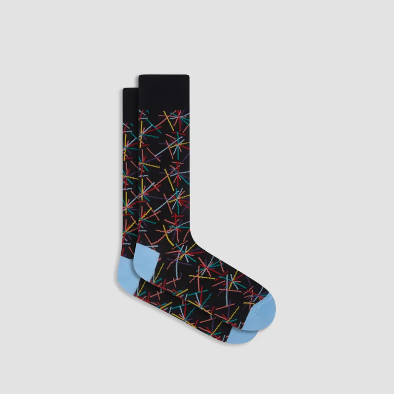Abstract Mid-Calf Socks sold by Bugatchi
