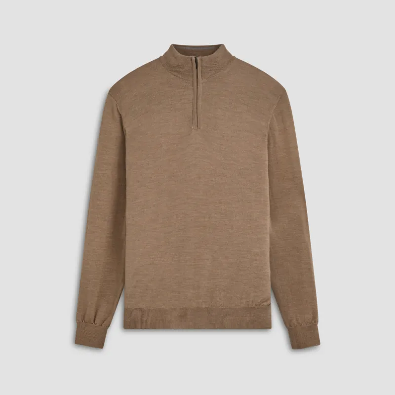 Super Merino Solid Quarter Zip Sweater sold by Bugatchi