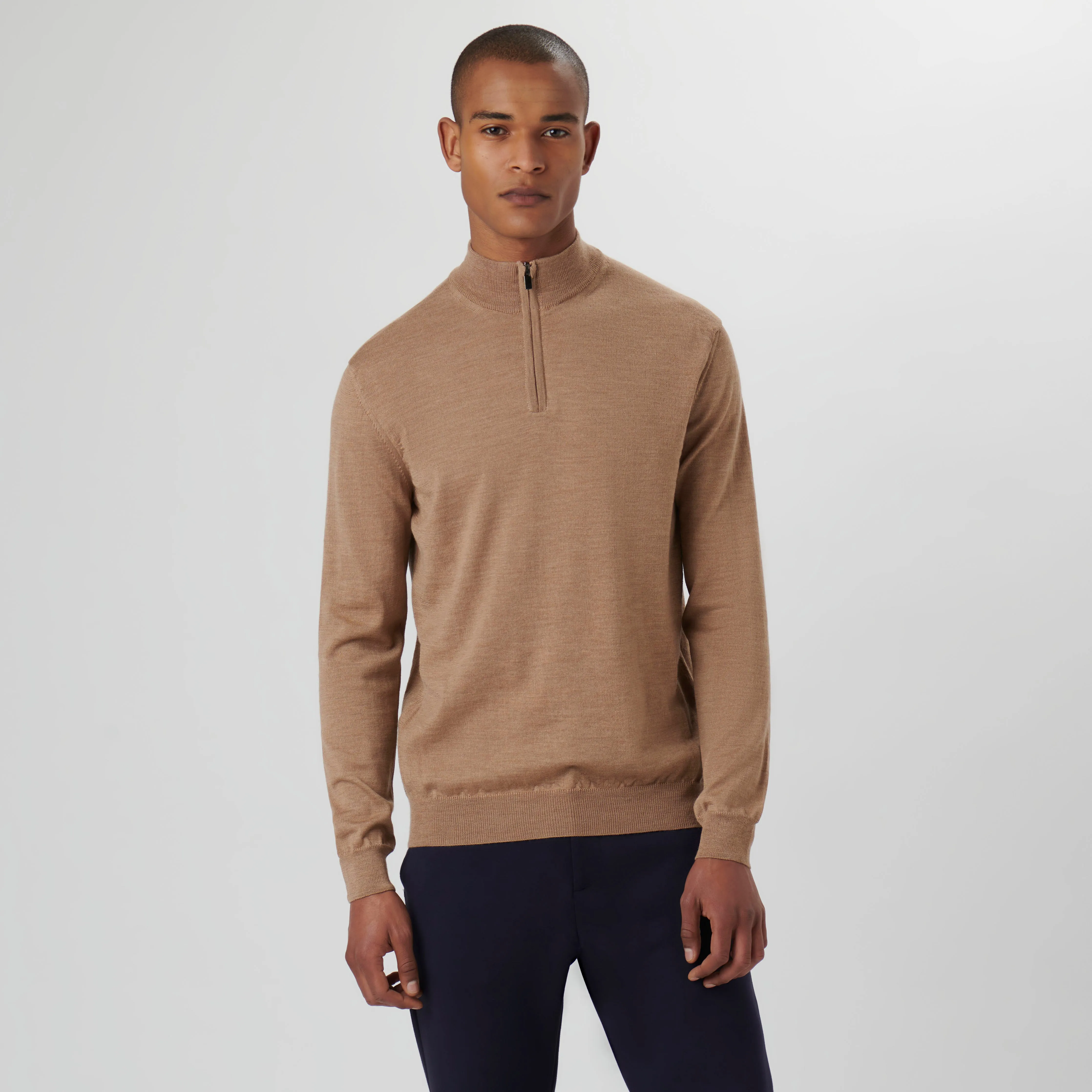 Super Merino Solid Quarter Zip Sweater sold by Bugatchi product image thumbnail 2