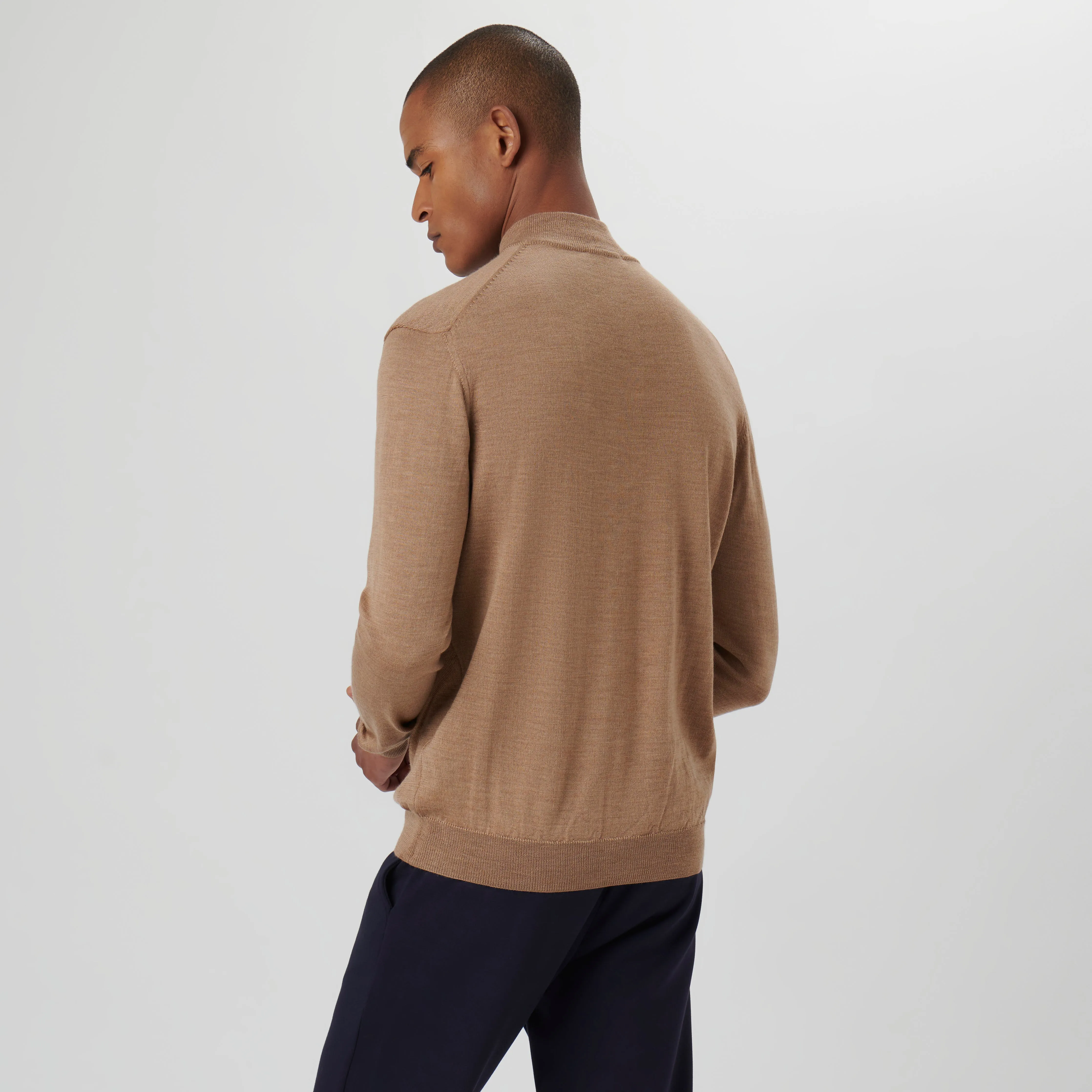 Super Merino Solid Quarter Zip Sweater sold by Bugatchi product image thumbnail 4
