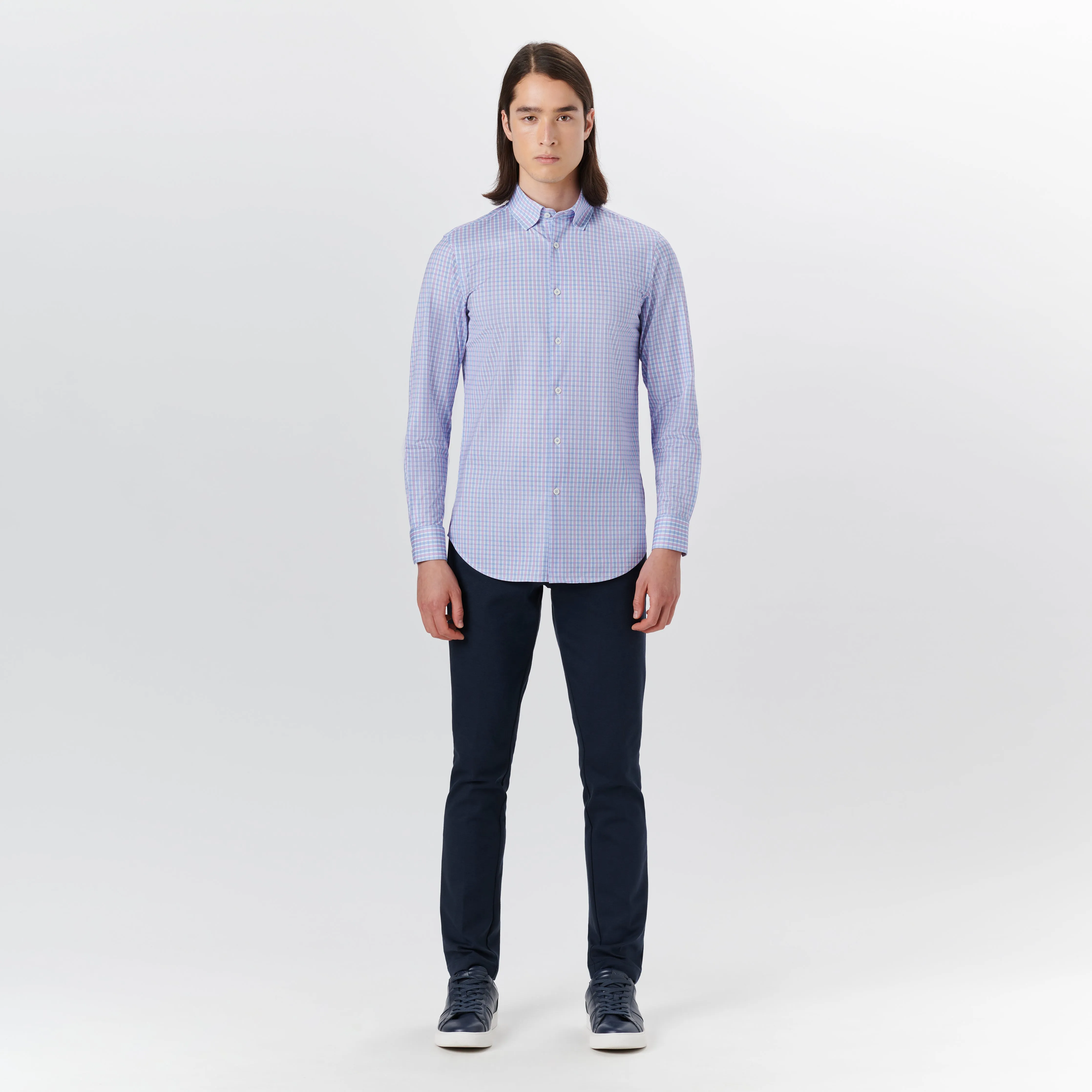 JAMES Plaid Check OoohCotton Shirt sold by Bugatchi product image thumbnail 5