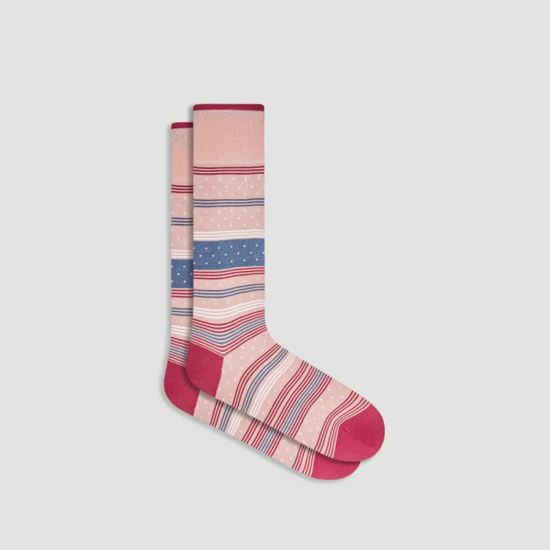 Dotted Stripes Mid-Calf Socks sold by Bugatchi