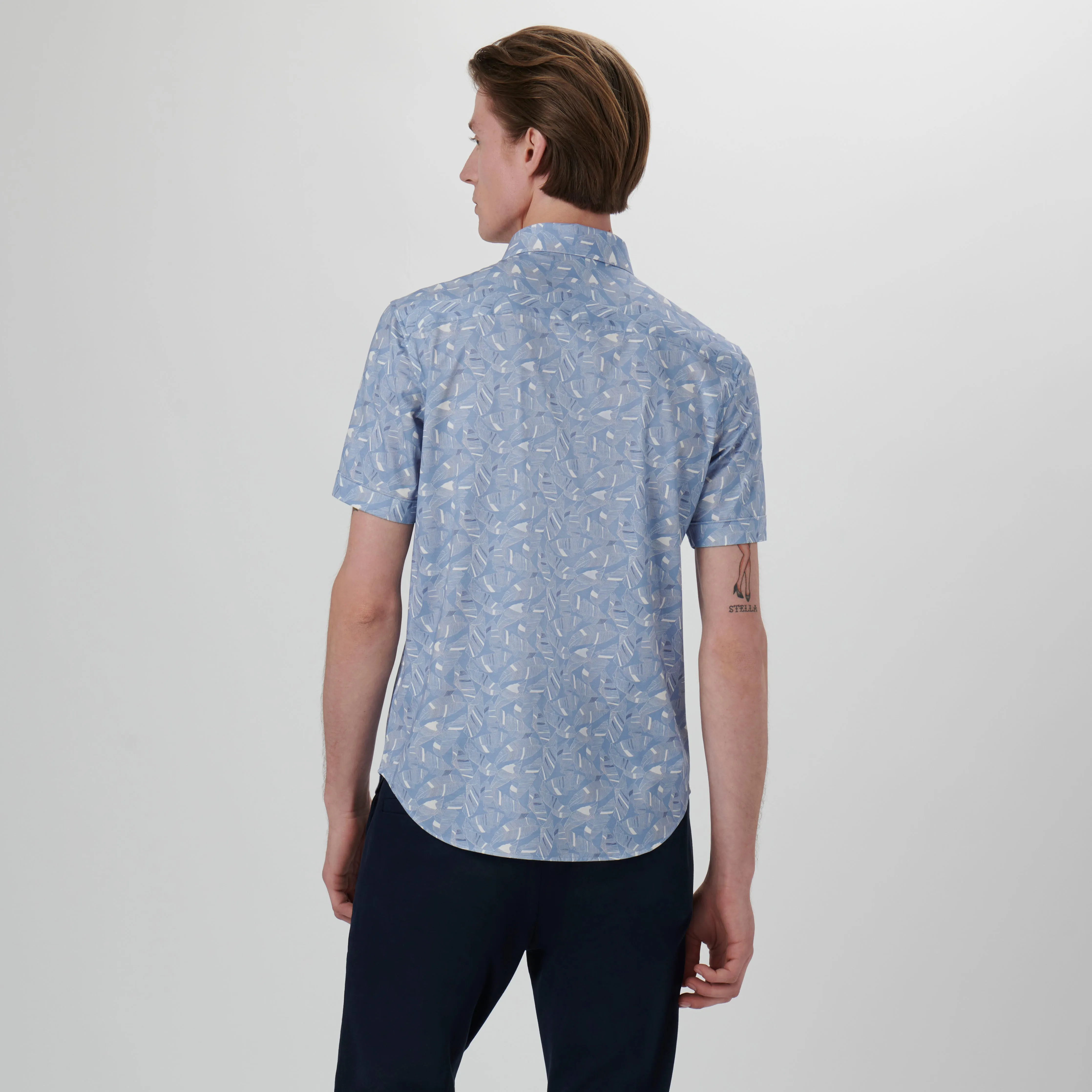 Miles Leaf Print OoohCotton Short Sleeve Shirt sold by Bugatchi product image thumbnail 4