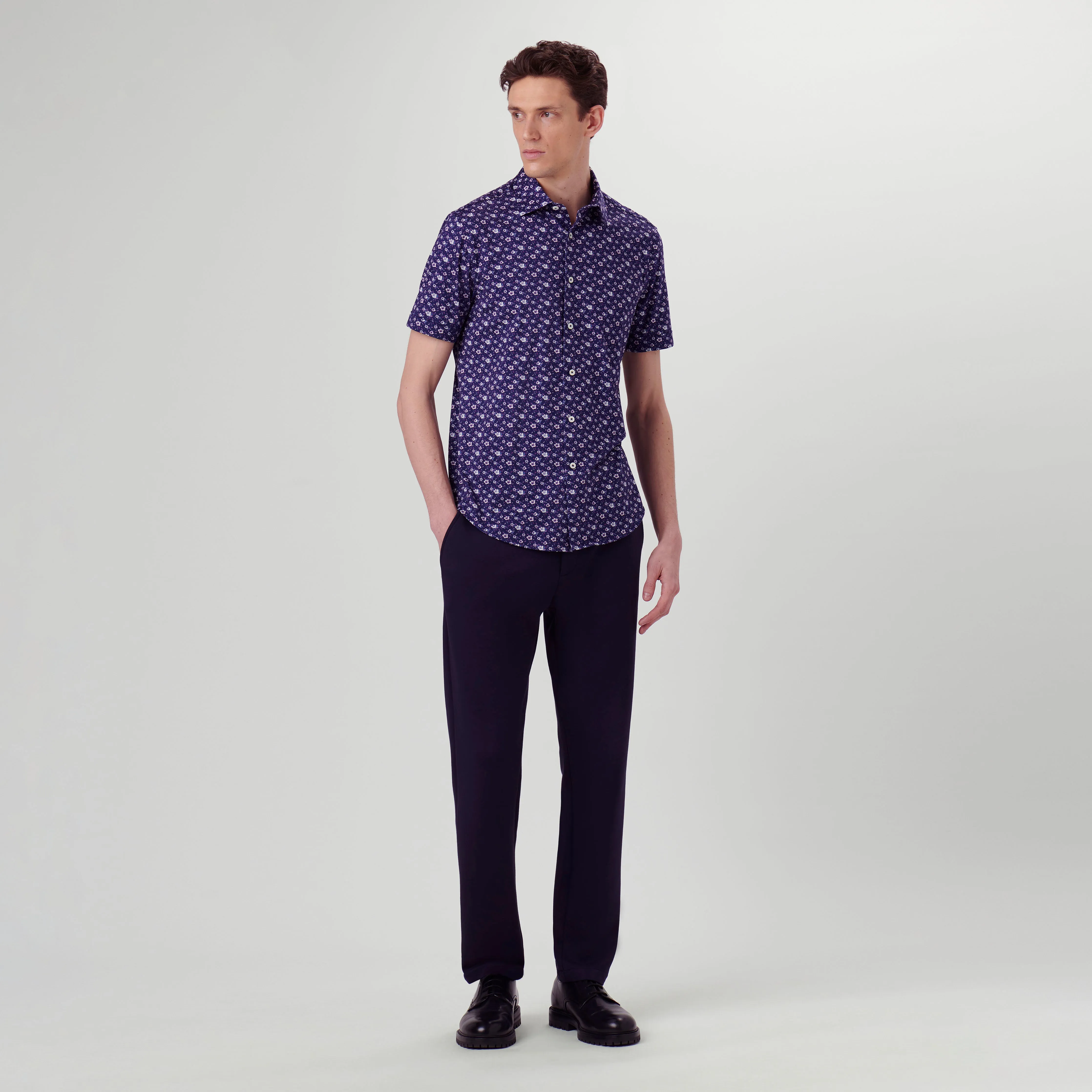 Miles Floral OoohCotton Short Sleeve Shirt sold by Bugatchi product image thumbnail 5