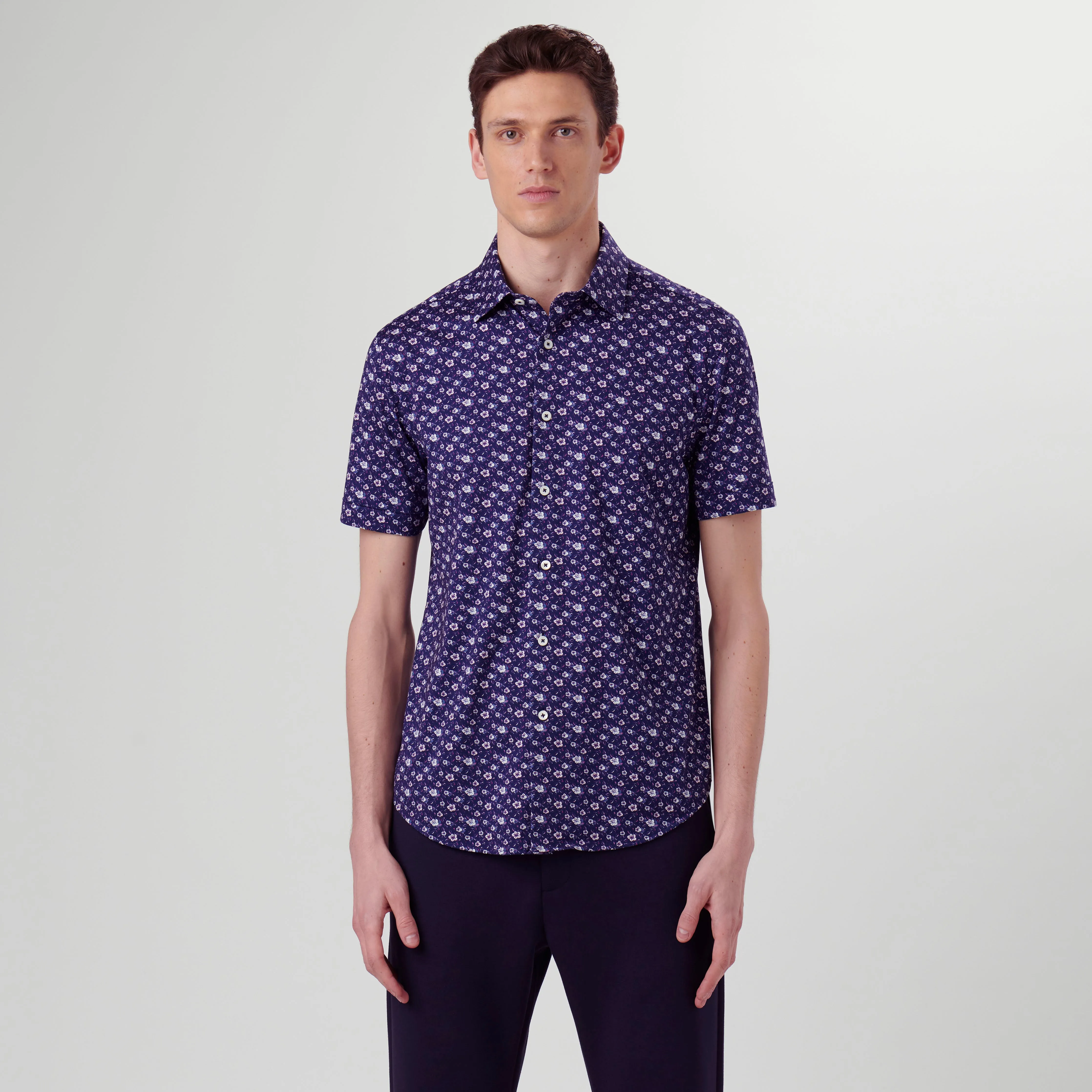 Miles Floral OoohCotton Short Sleeve Shirt sold by Bugatchi product image thumbnail 2
