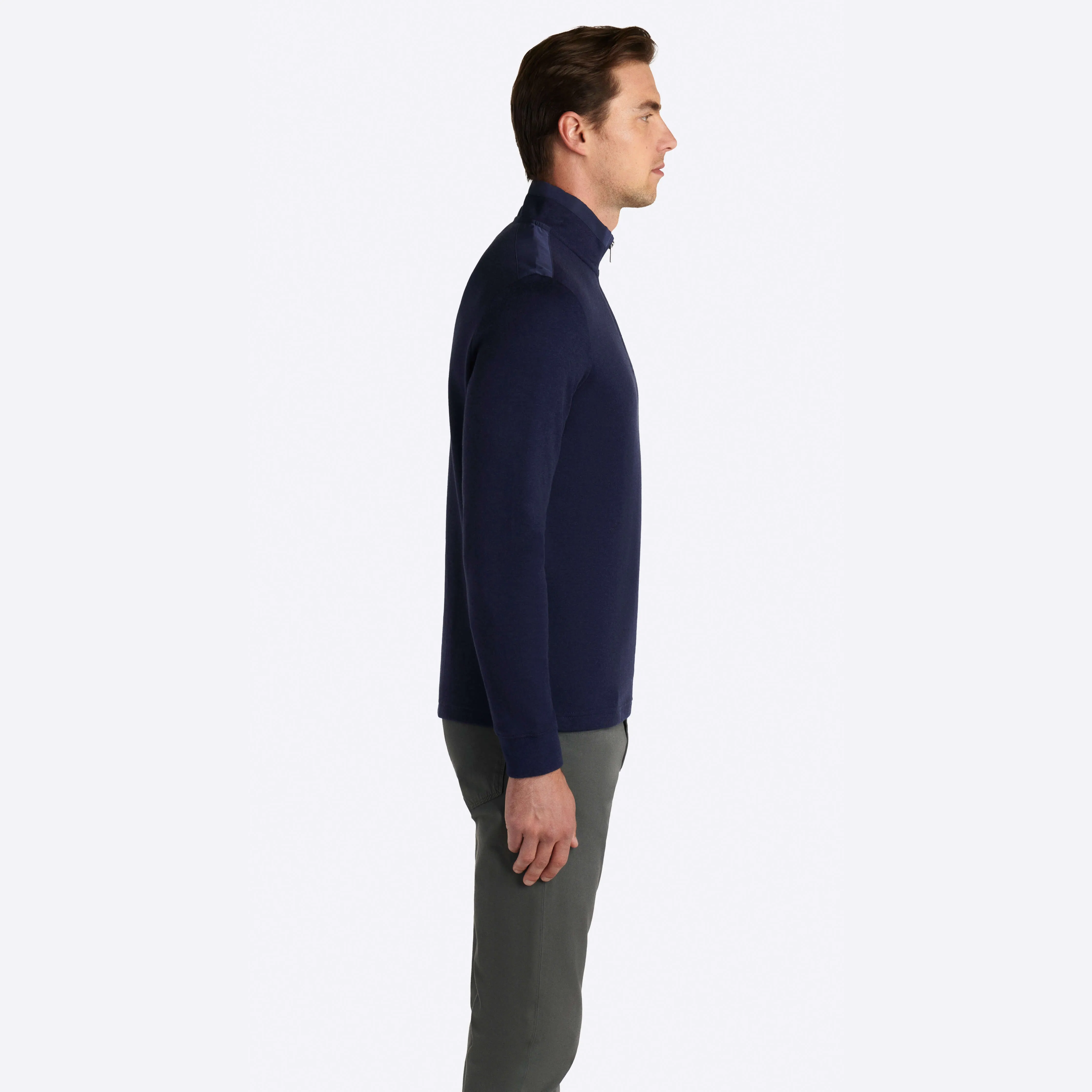 Heather Quarter Zip Mock Neck Pullover sold by Bugatchi product image thumbnail 4