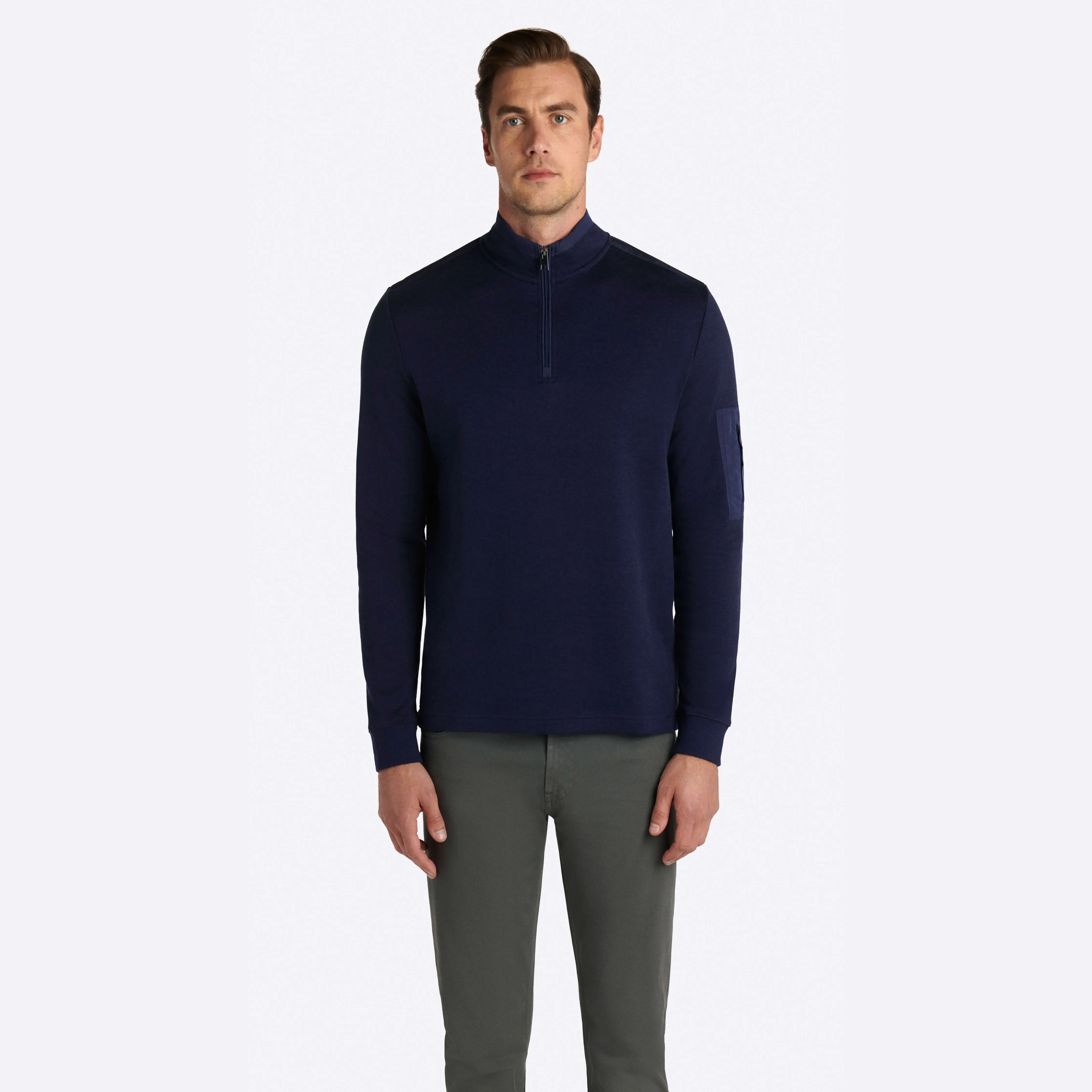 Heather Quarter Zip Mock Neck Pullover sold by Bugatchi product image thumbnail 2