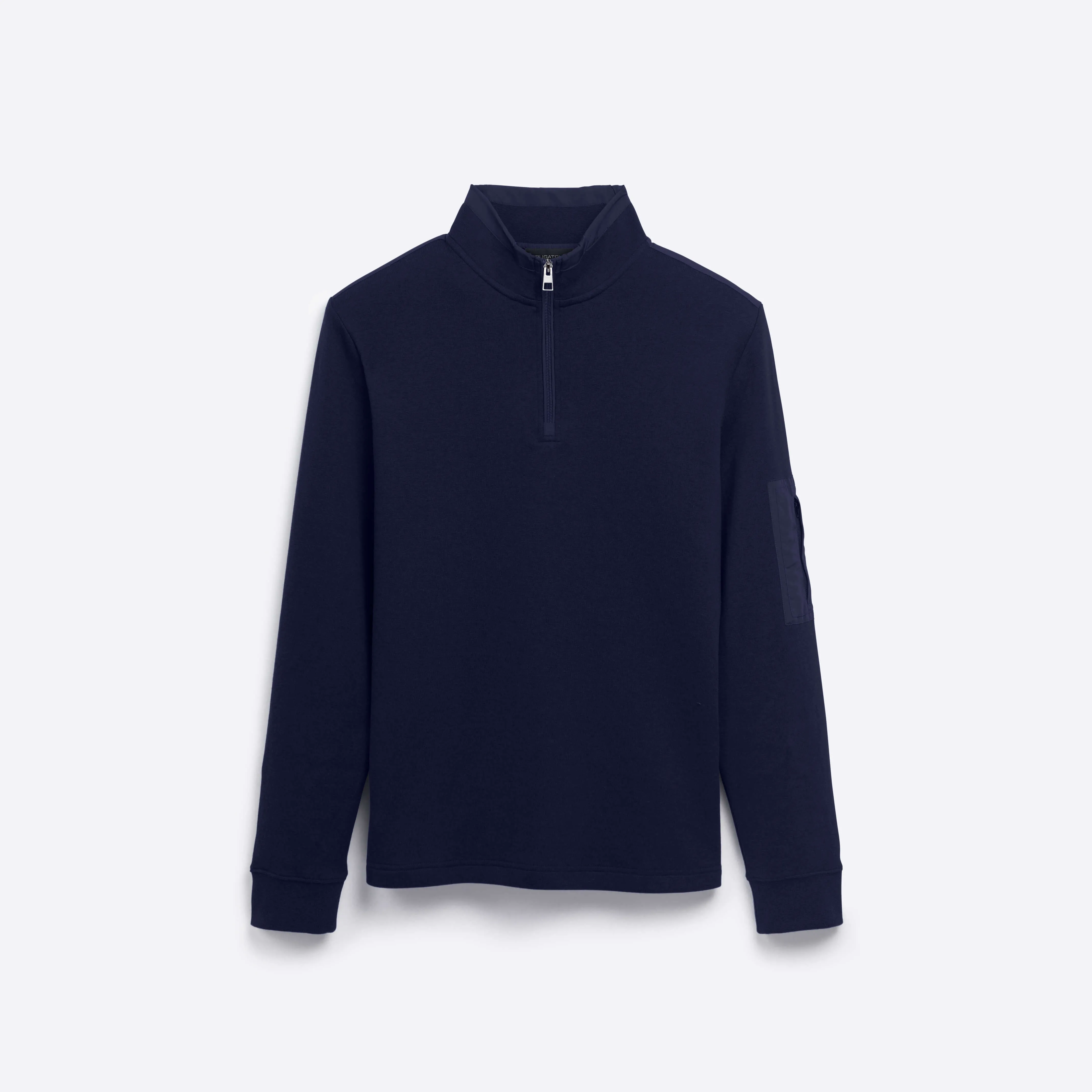 Heather Quarter Zip Mock Neck Pullover sold by Bugatchi