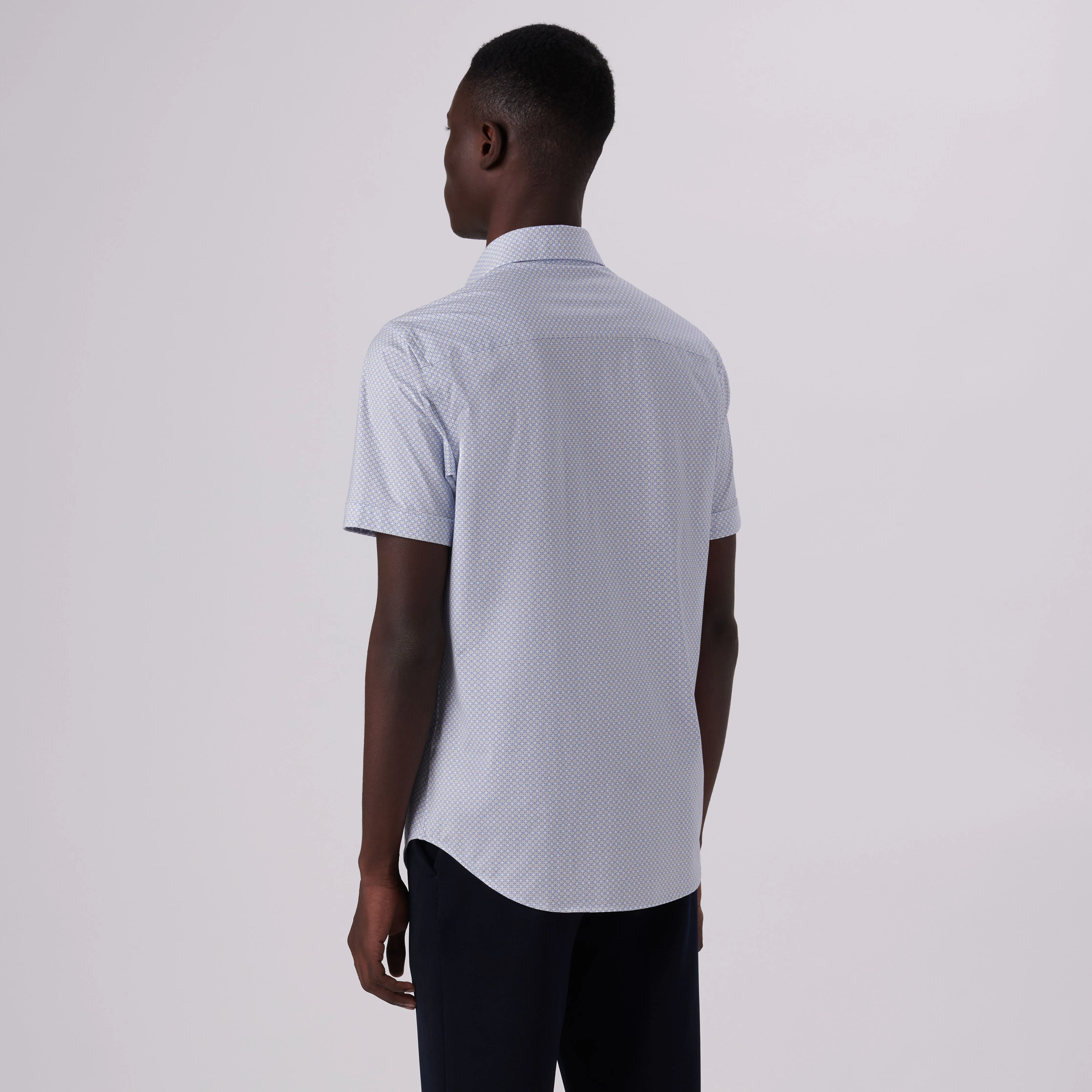 Miles Mandala Print OoohCotton Short Sleeve Shirt sold by Bugatchi product image thumbnail 4